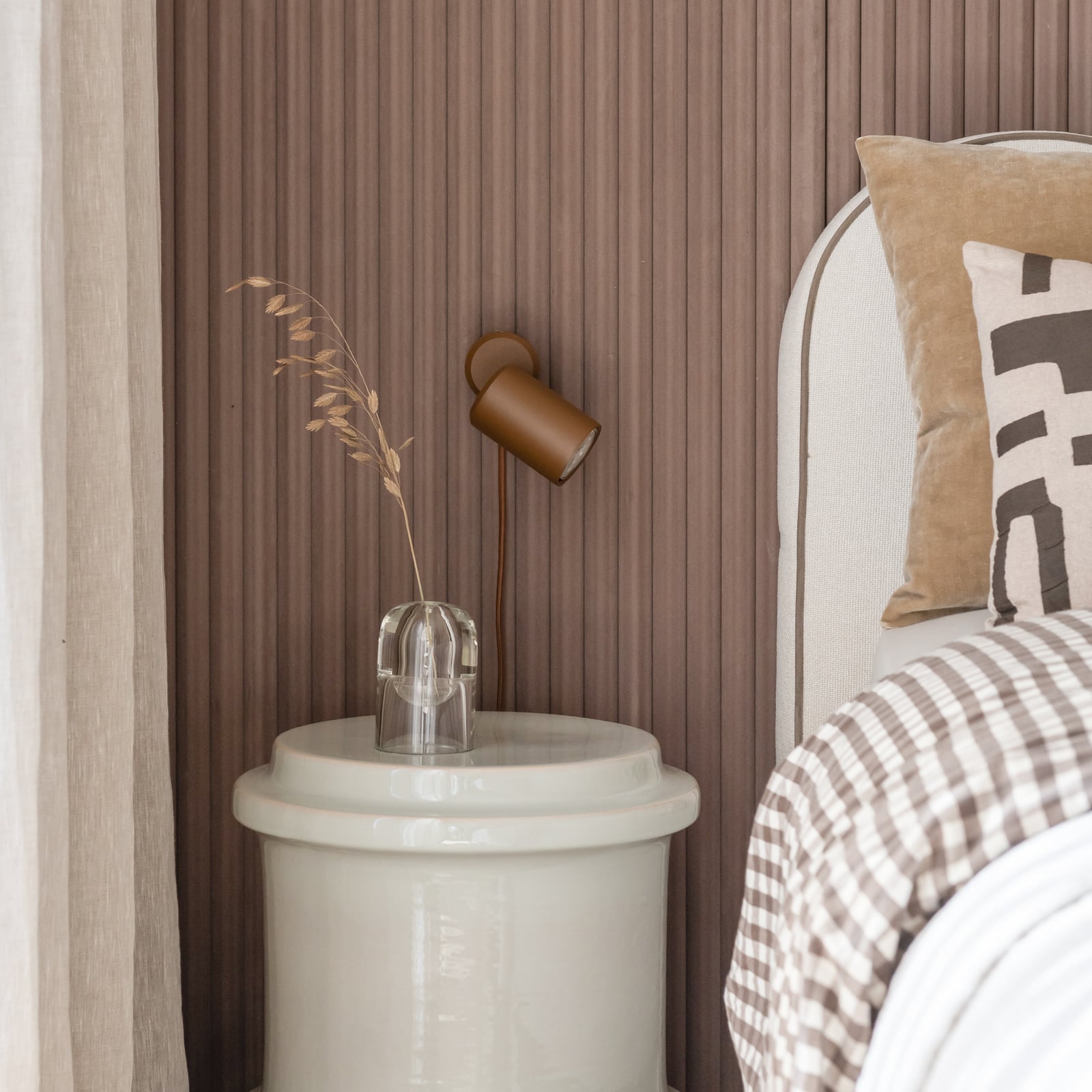 IT'S ABOUT ROMI Applique murale Milan, marron, Ø 6 cm, métal