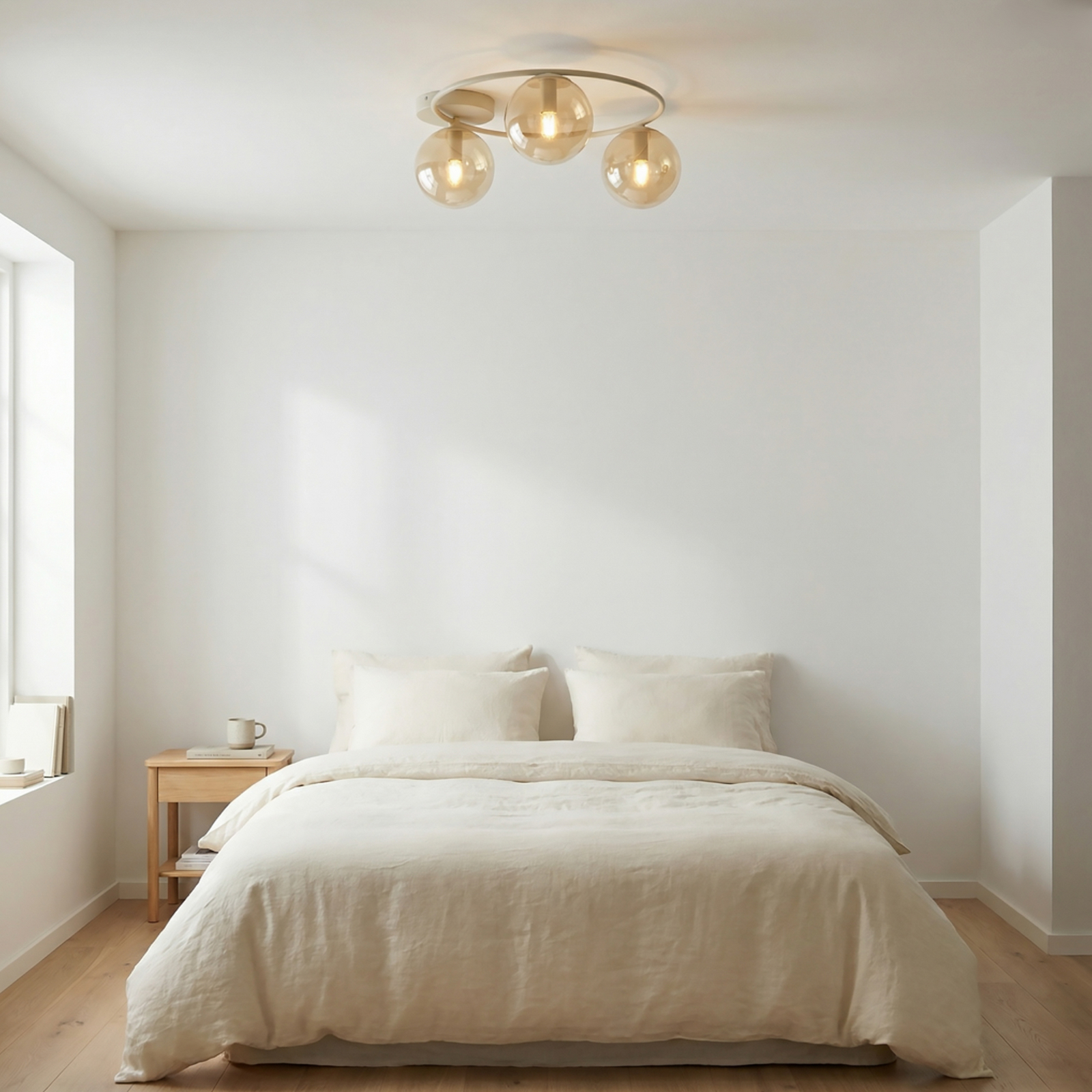 Sopra ceiling light, beige, Ø 47 cm, 3-bulb, glass/metal, E14 Sopra ceiling light, beige, Ø 47 cm, 3-bulb, glass/metal, E14