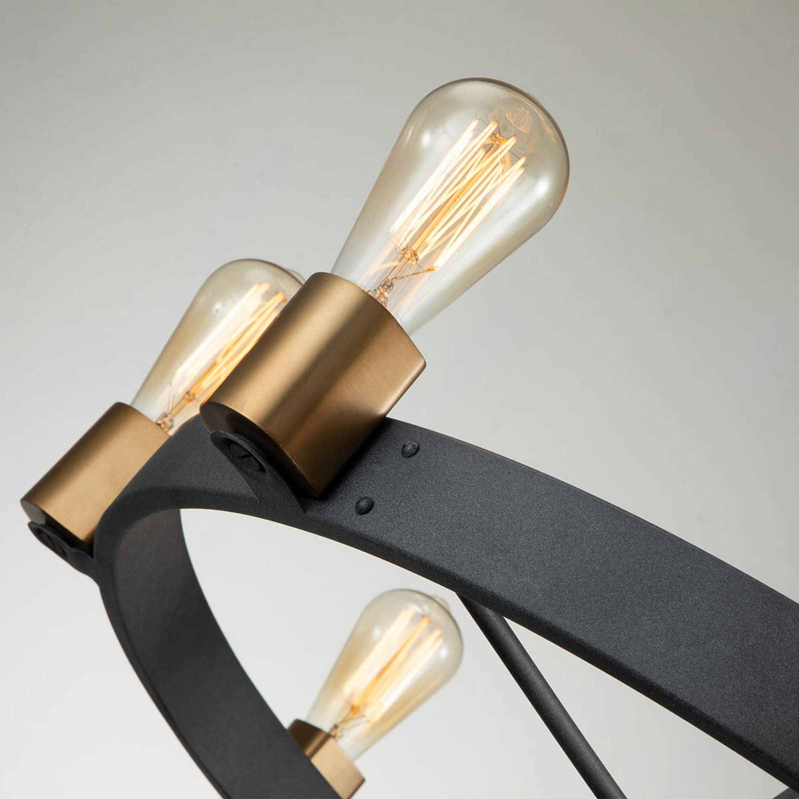 Quintiesse Silas candelabru negru opt surse Ø 829cm - Camera de zi / sufragerie - negru alamă - Metal