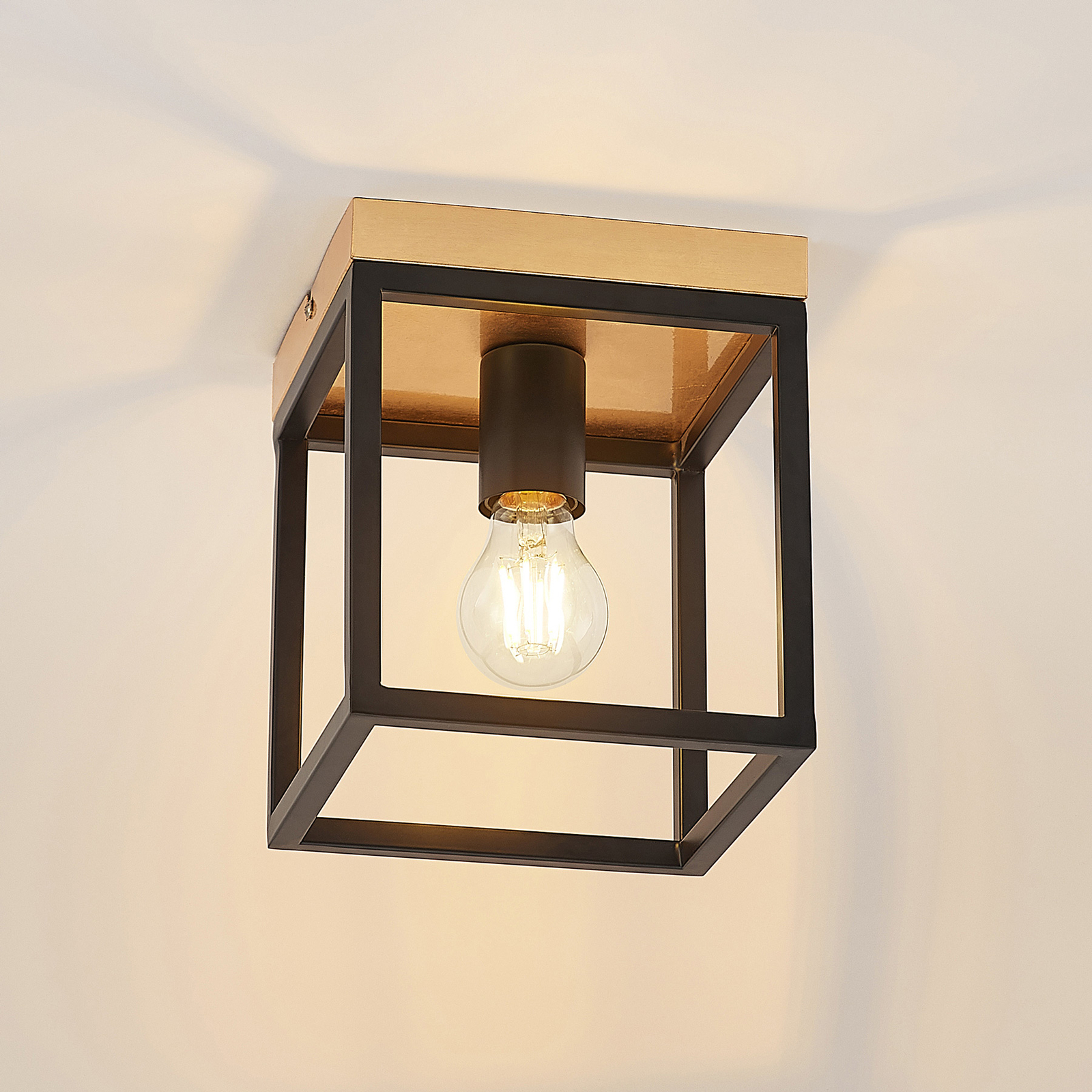 Lindby Miravi plafondlamp, goudfolie, 1-lamp