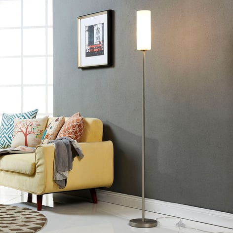 Lucande Pordis golvlampa, 164 cm, förkromad vit | Lamp24.se Lucande Pordis golvlampa, 164 cm, förkromad vit | Lamp24.se