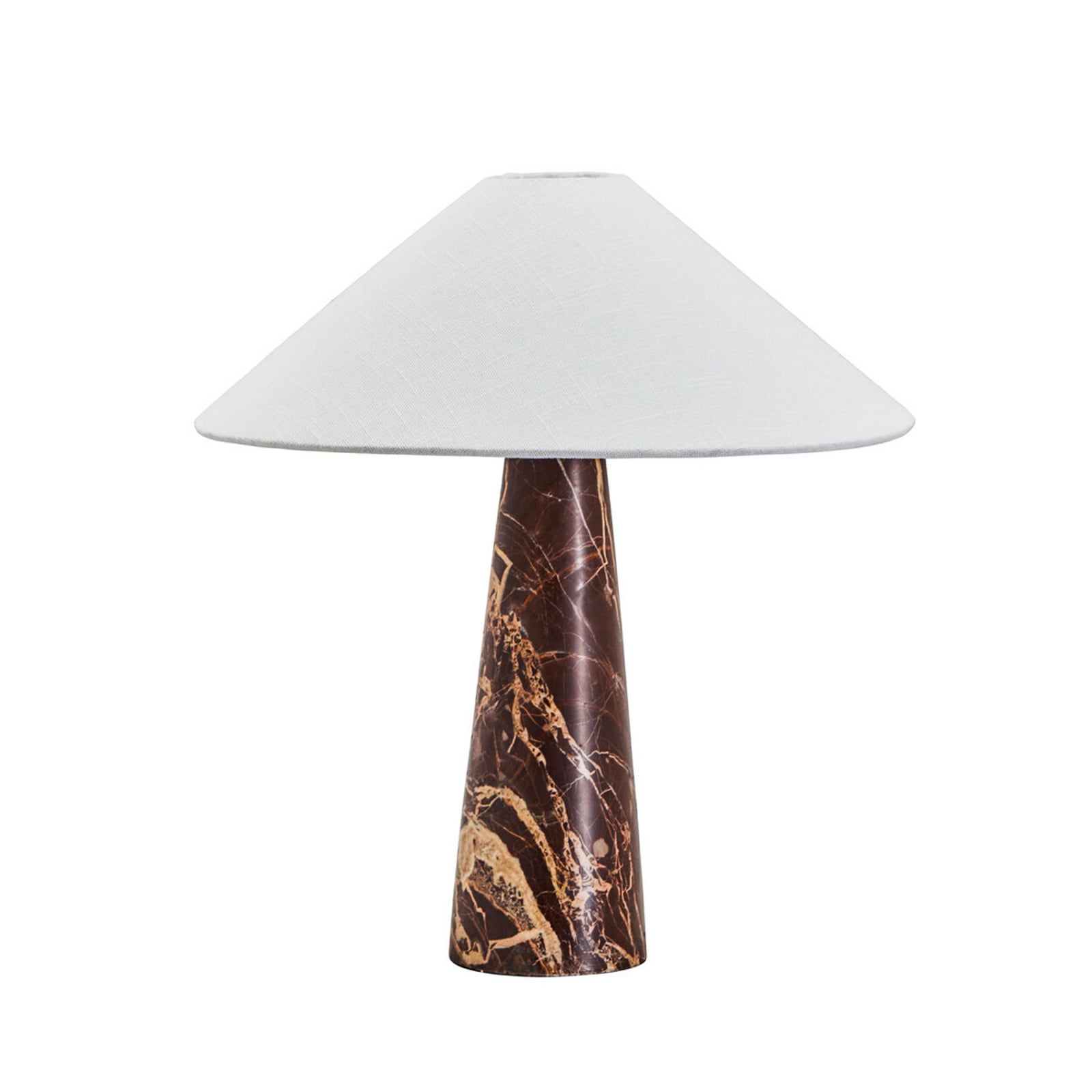Candeeiro de mesa Soffi, castanho/branco, 45 cm, tecido - House Doctor