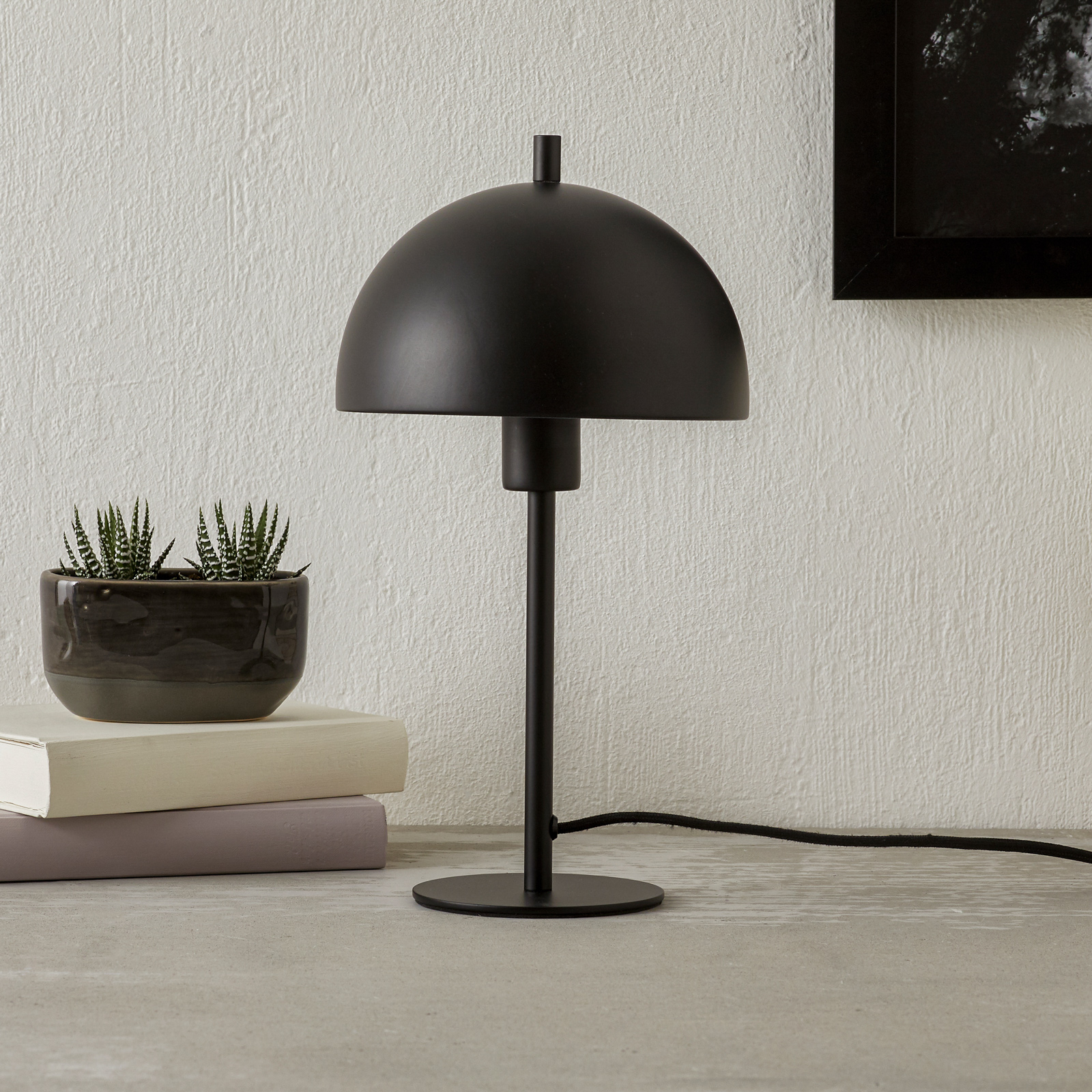 SCHÖNER WOHNEN Schöner Wohnen Kia table lamp black height 34 cm, for Living / Dining Room, metal, E14, 40 W, energy efficiency: A++, H: 34 cm