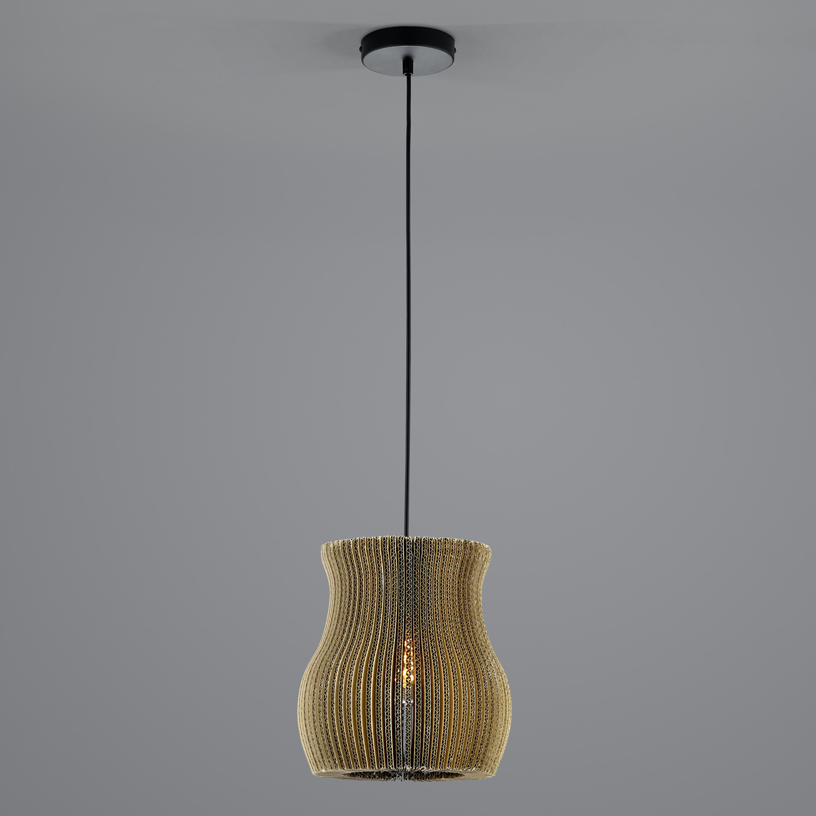 Hängande lampa Layer tillverkad av kartong böjd 1-ljus