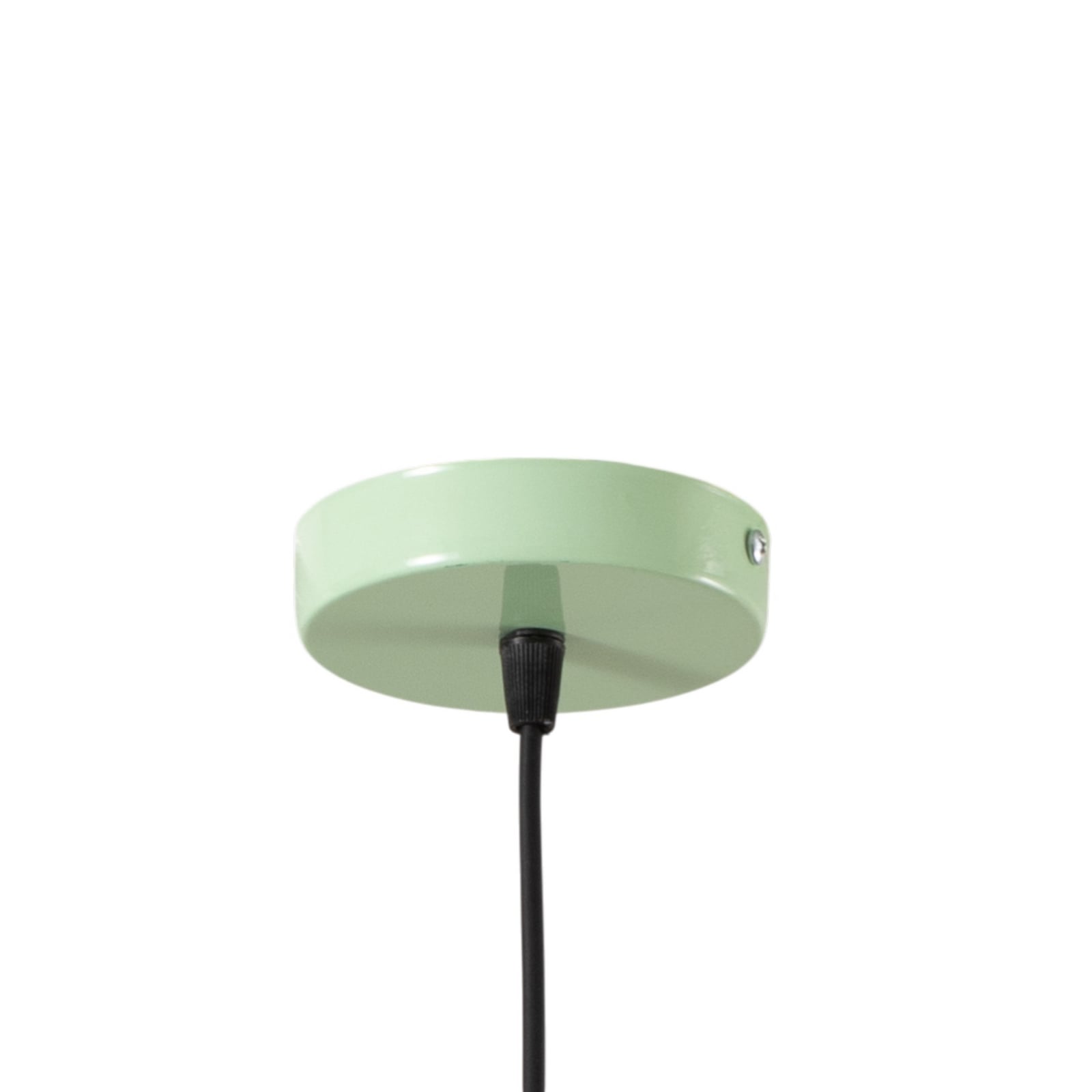 Chris hanging light, mint green/white, Ø 35 cm, metal, wood detail