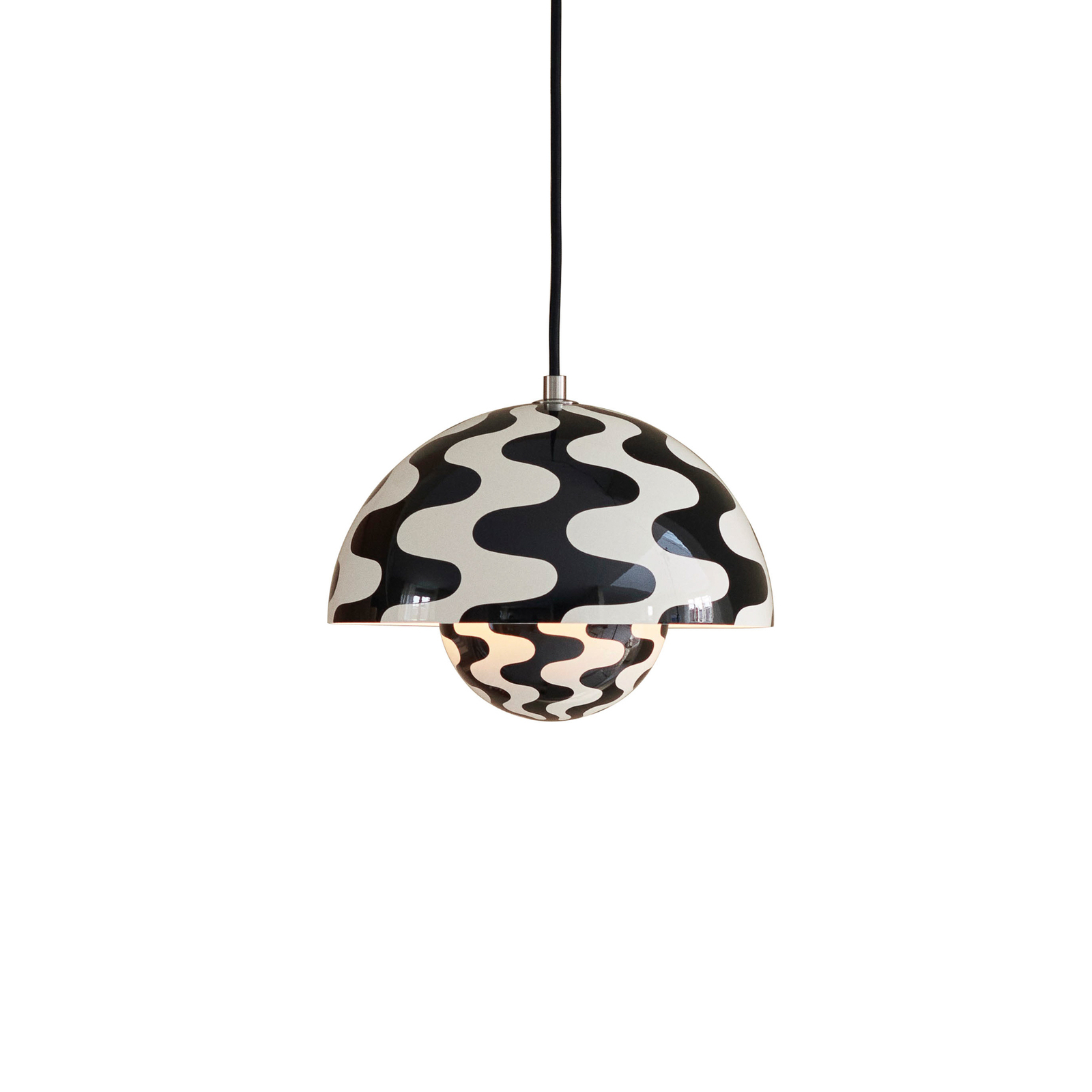 &Tradition hanglamp Bloempot VP1, Ø 23 cm, zwart/wit
