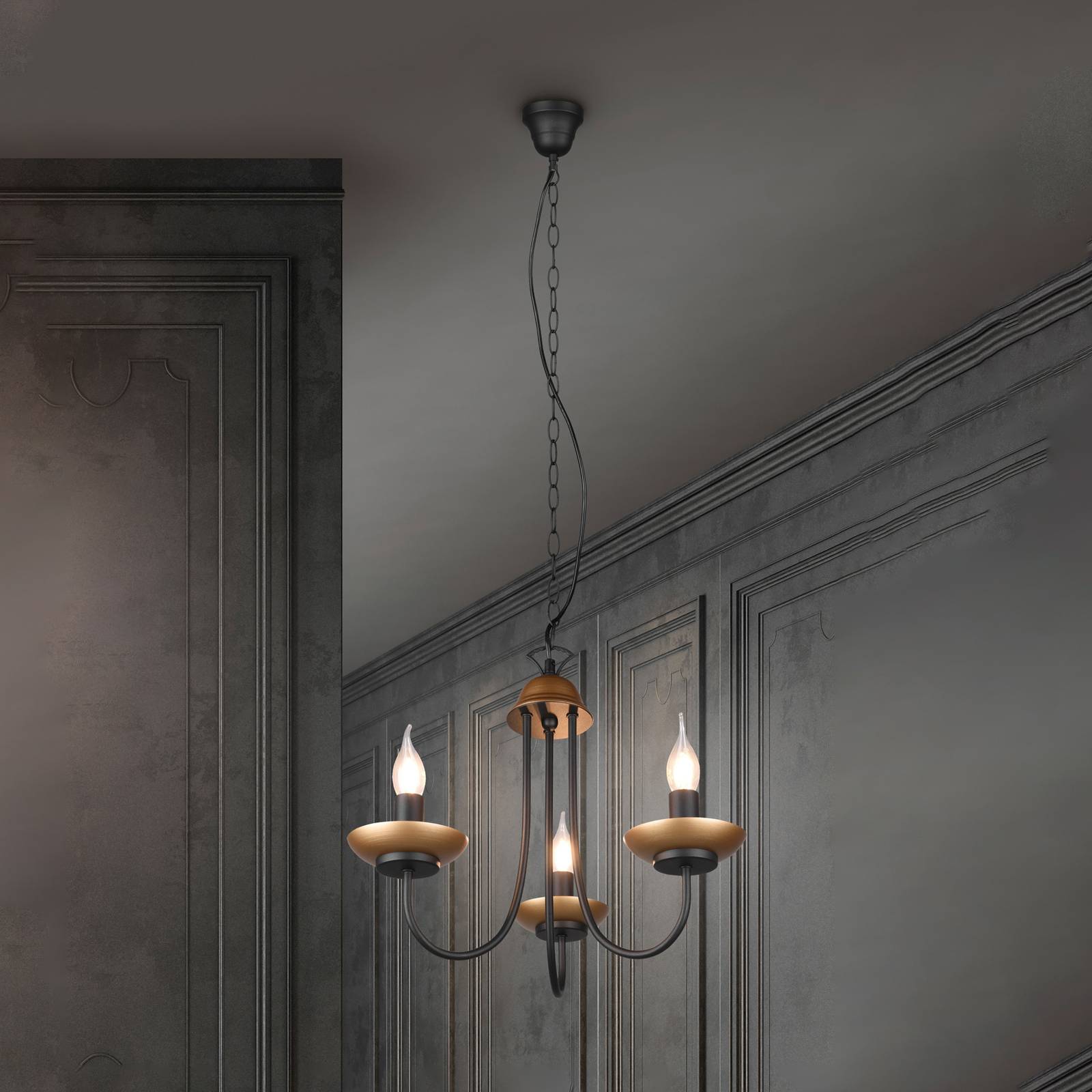 Trio Lighting Livia chandelier, 3-bulb