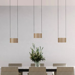 PURE LED-Hängelampe Clipse, bronze, Länge 110 cm, CTT, 6-flg