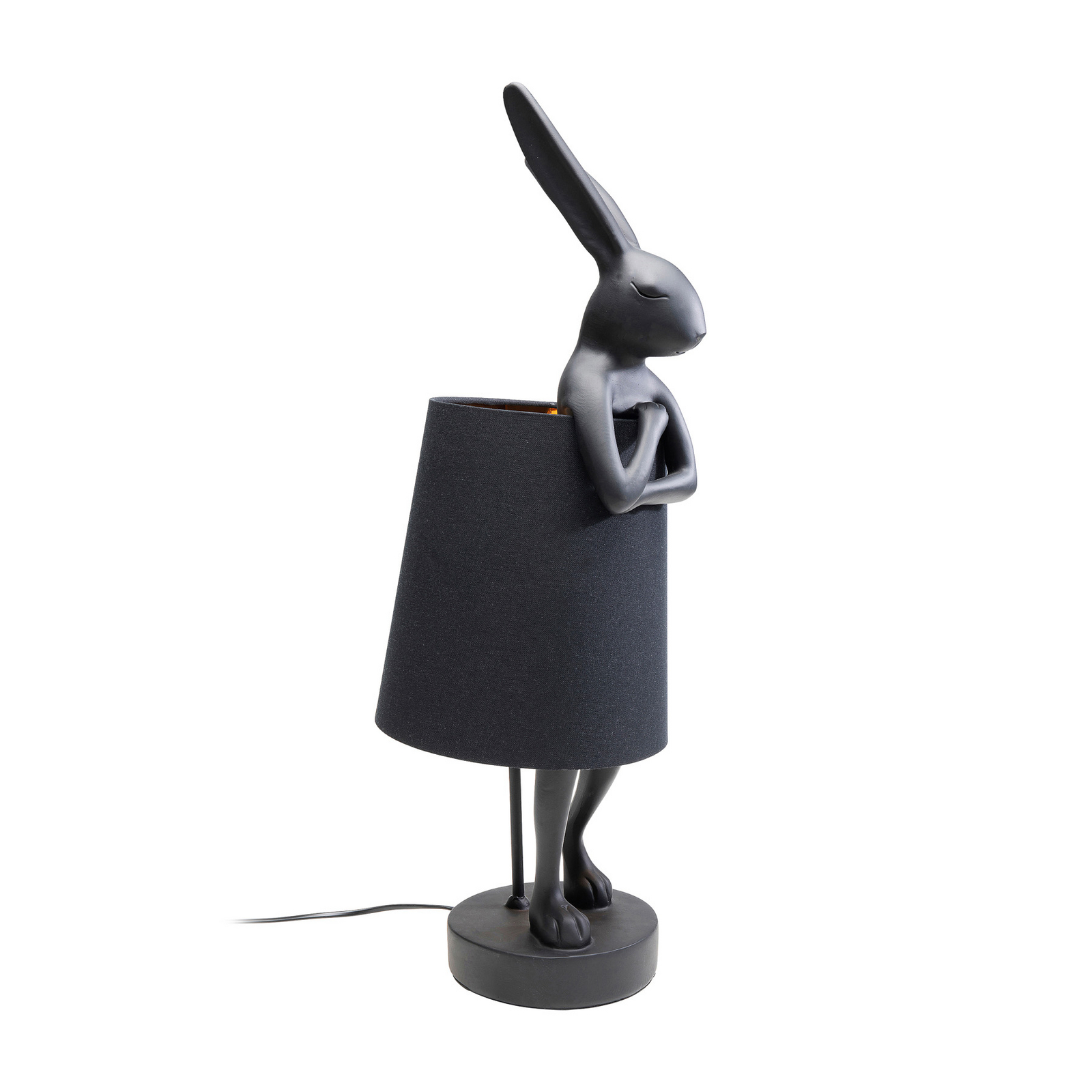Lampada da tavolo KARE Animal Rabbit, nero/oro, 68 cm, E14