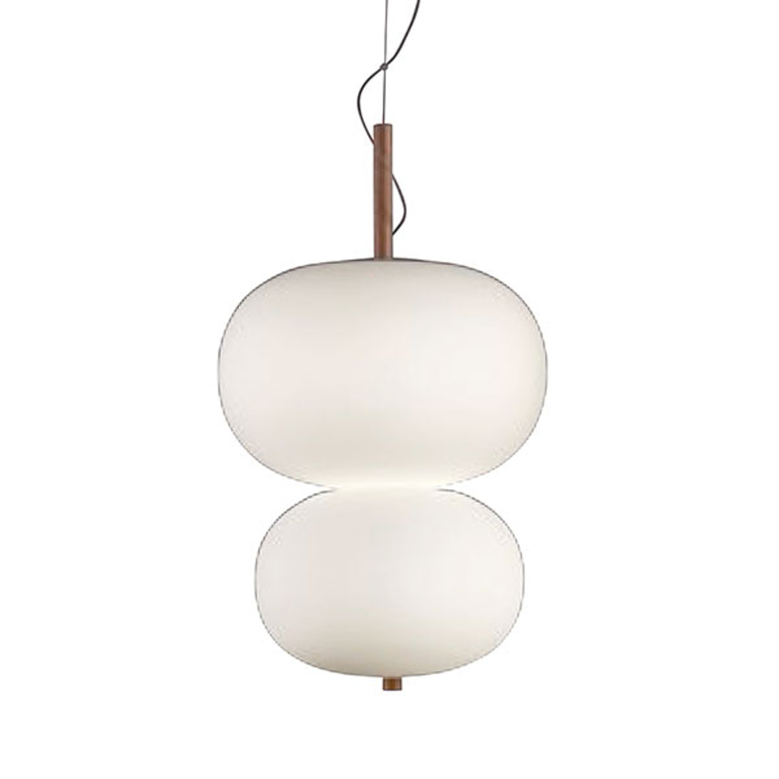 GROK Grok Largi hanging lamp, height 67 cm, light ash, for Living / Dining Room, wood, steel, glass, 36.1 W, energy efficiency: A+, H: 67 cm