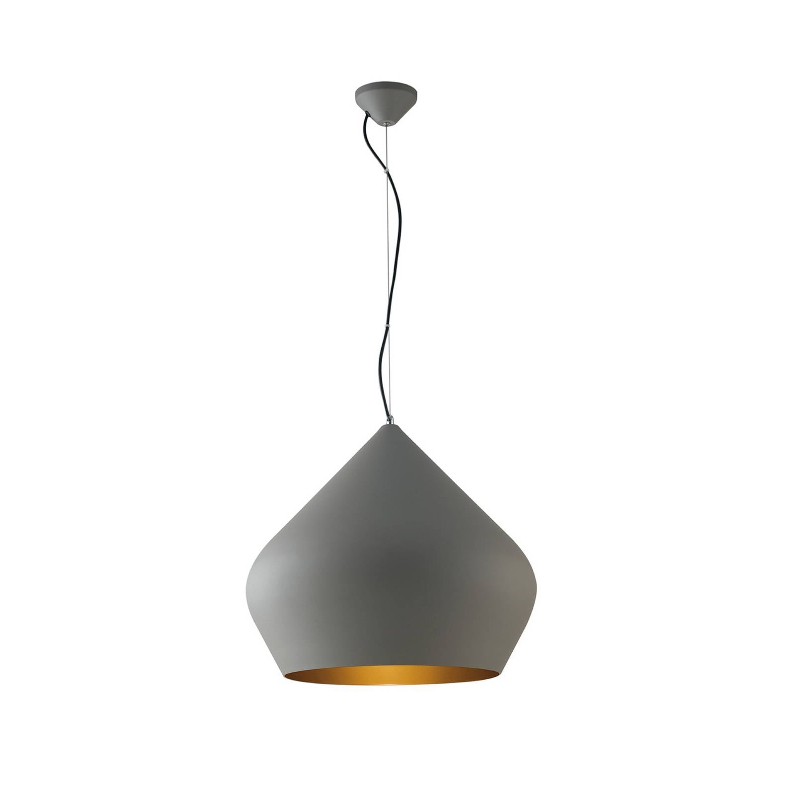 Luce Ambiente Design Hänglampa Tholos, grå/guldfärgad, Ø 52 cm, metall