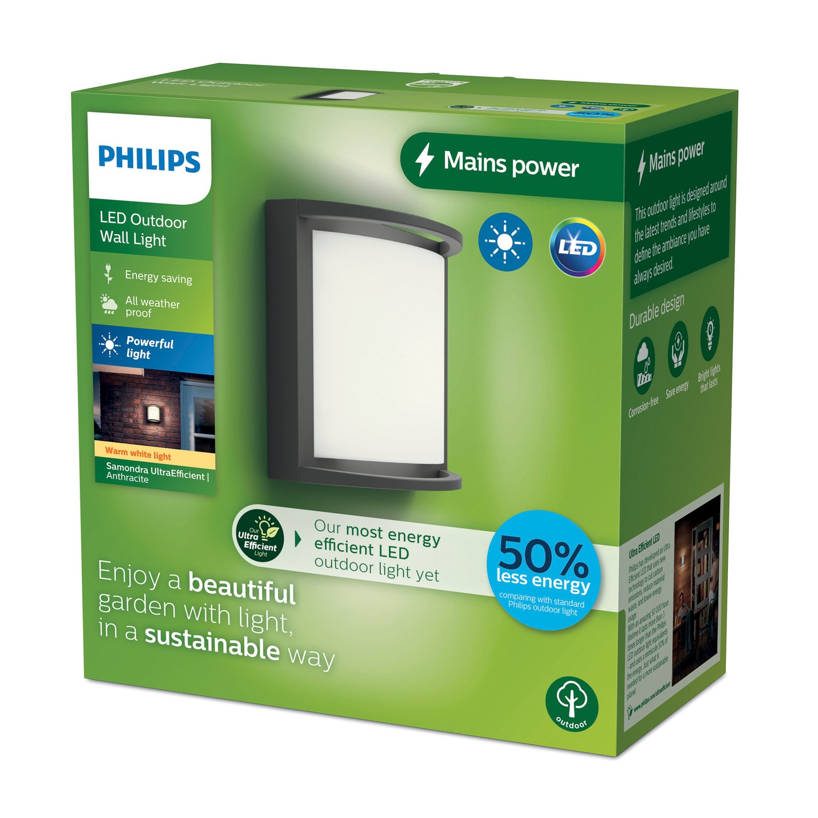 Philips LED-vägglampa för utomhusbruk Samondra UE