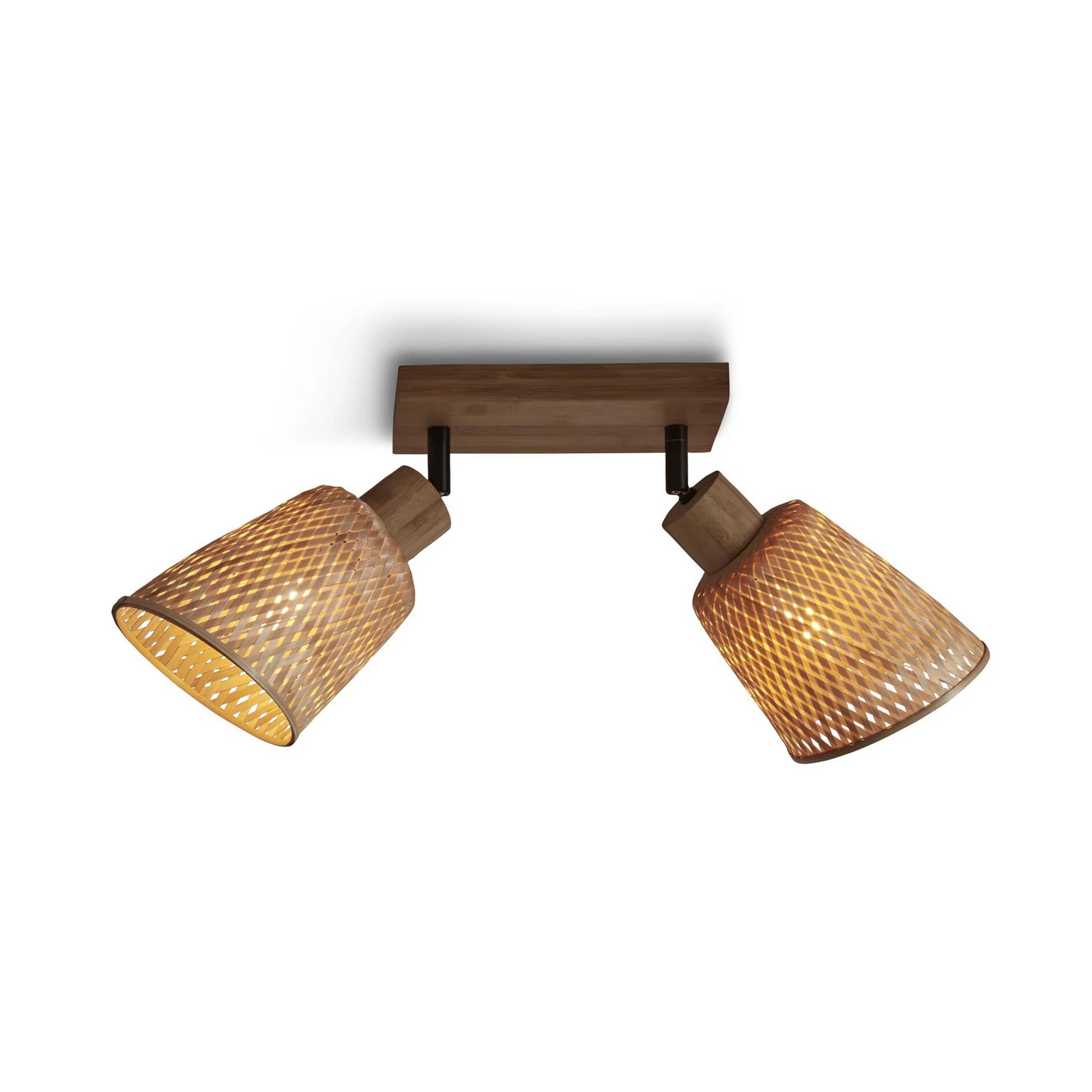 GOOD & MOJO Plafonieră Java, bambus, natur, cu 2 becuri, 24 cm