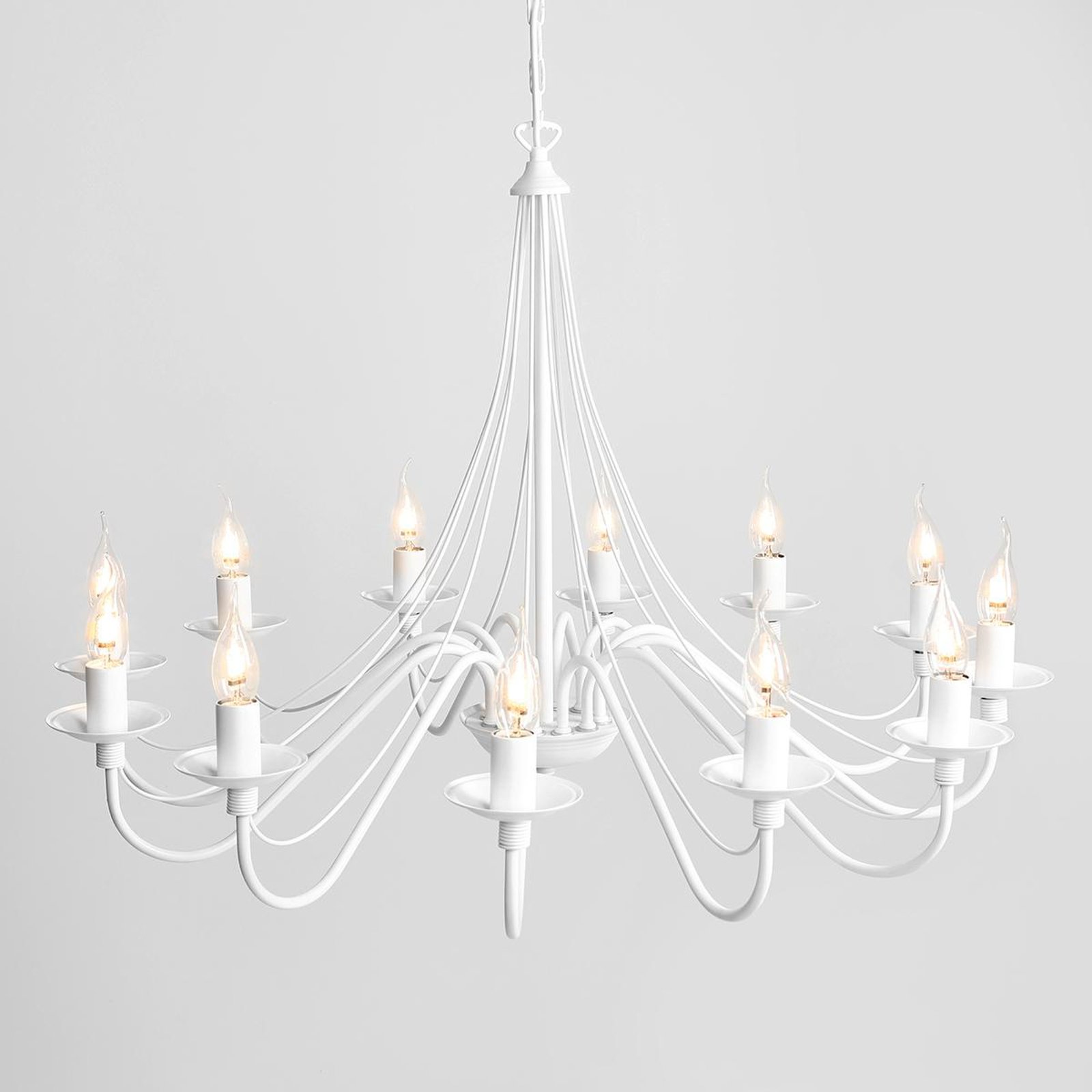 Lustre Rosa, blanc, 12 lampes, métal