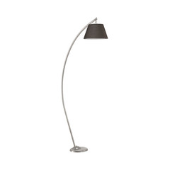 Gulvlampe Sinea, sølv/sort, højde 110 cm, jern, tekstil