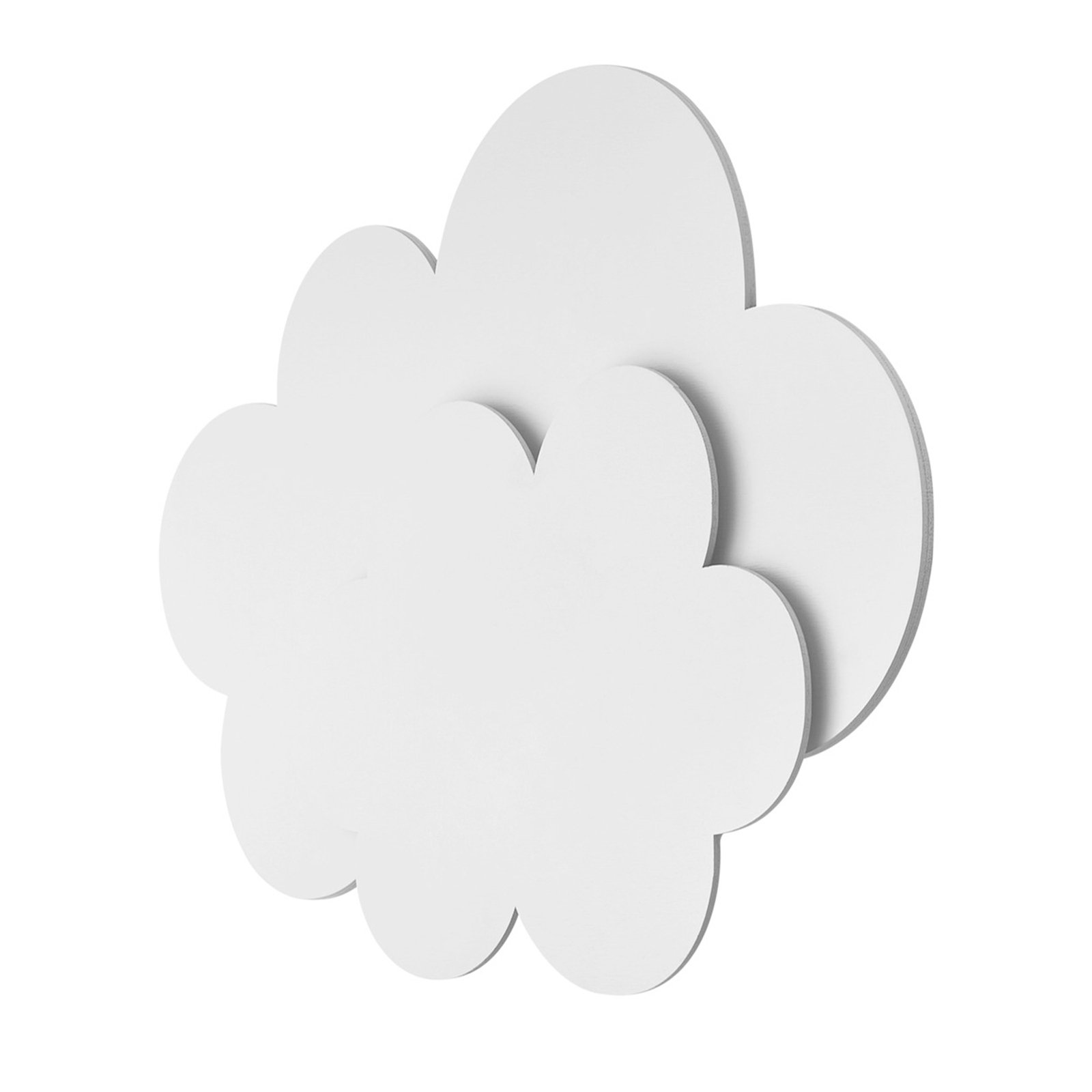 Applique murale LED Nuage avec fiche, blanc, bois, intensité variable