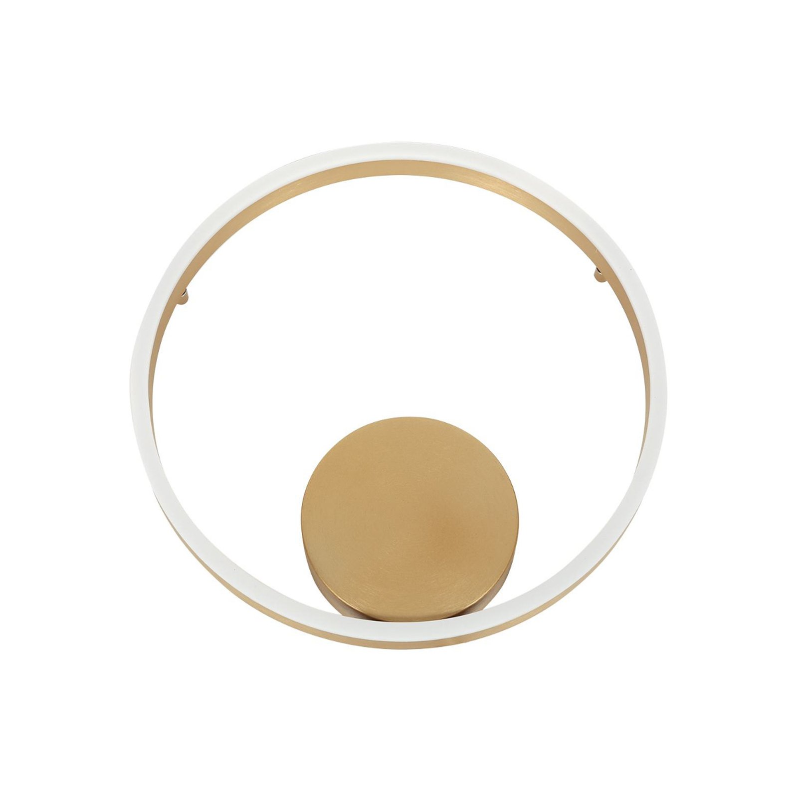 LED ceiling light Mykty, gold-coloured, ring shape, metal