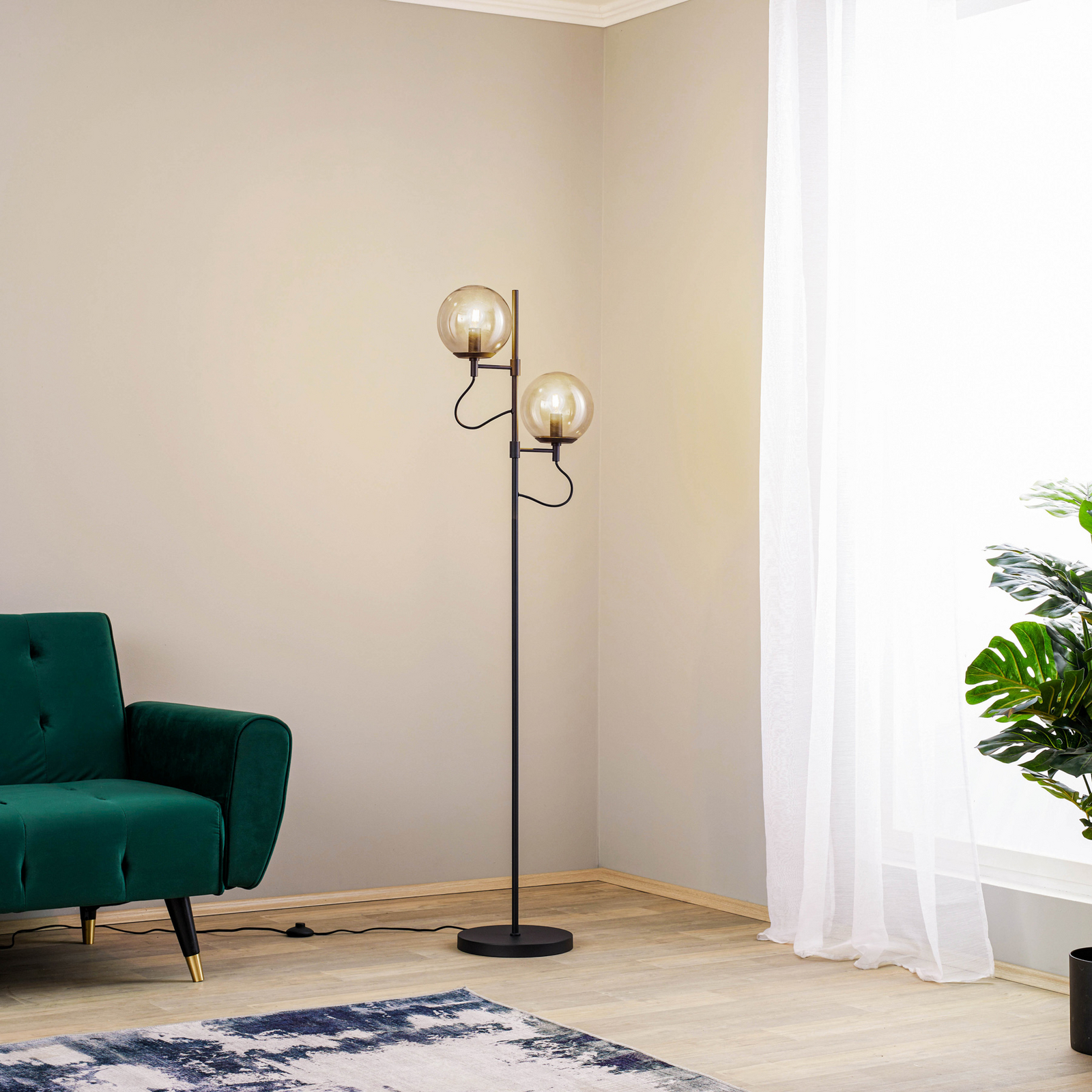 Sotiana 2 Vloerlamp Black - Lucande
