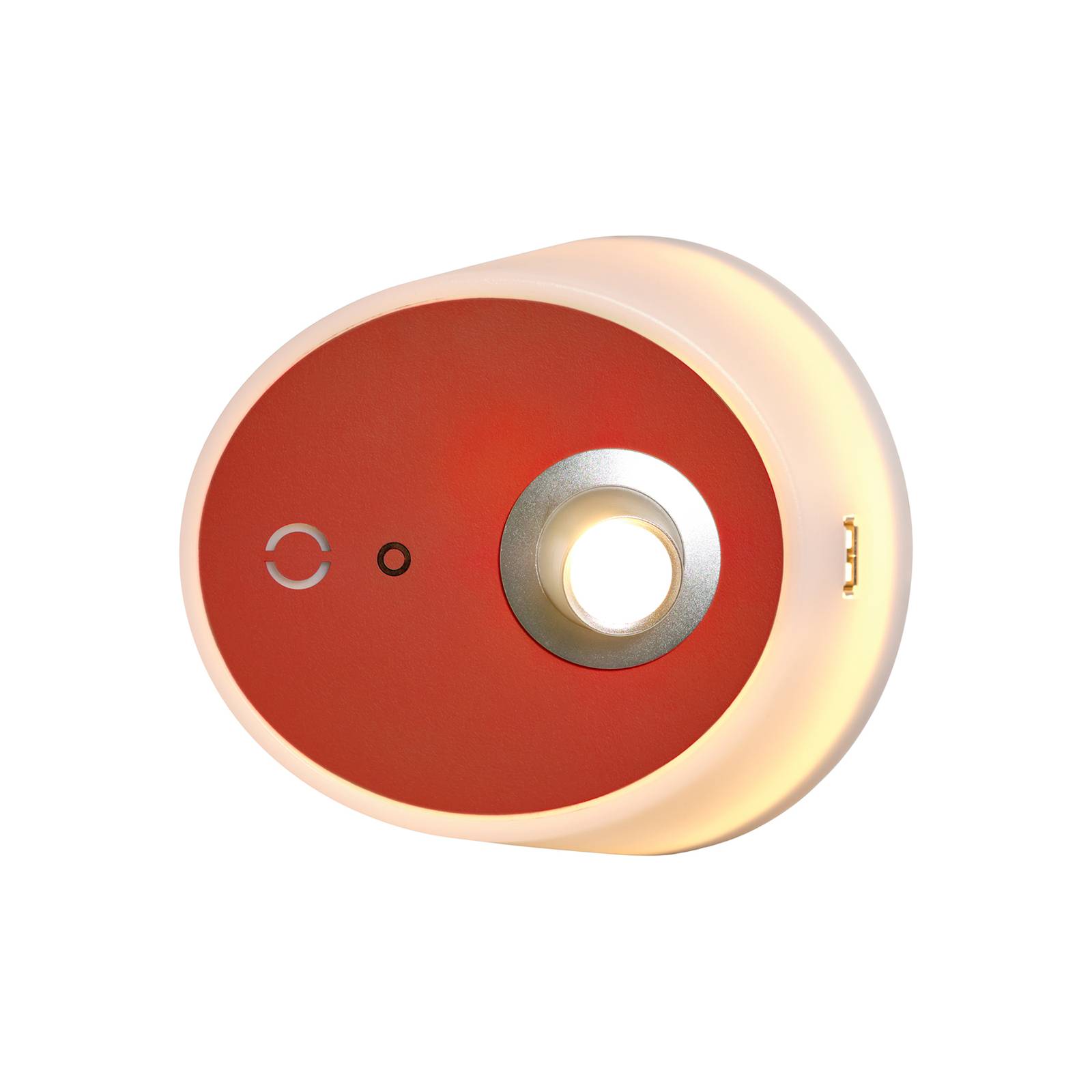 Zoom LED-væglampe spot USB-port terrakotta