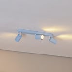 Deckenstrahler Livia, hellblau, 52 cm, 3-flg., Metall, GU10