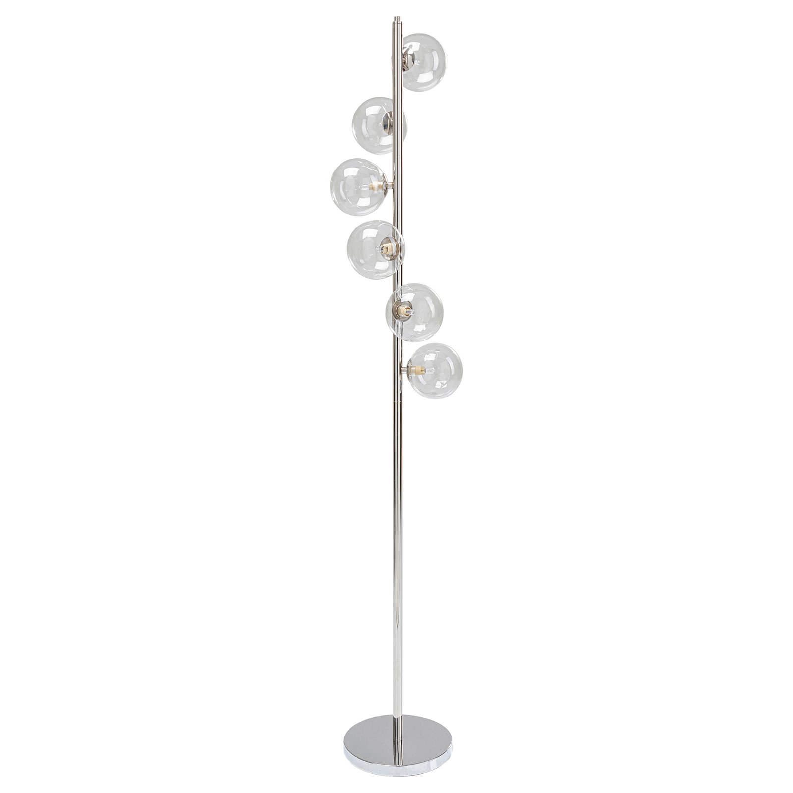 KARE "Scala Balls" grindų šviestuvas, šešių lempučių, sidabrinis