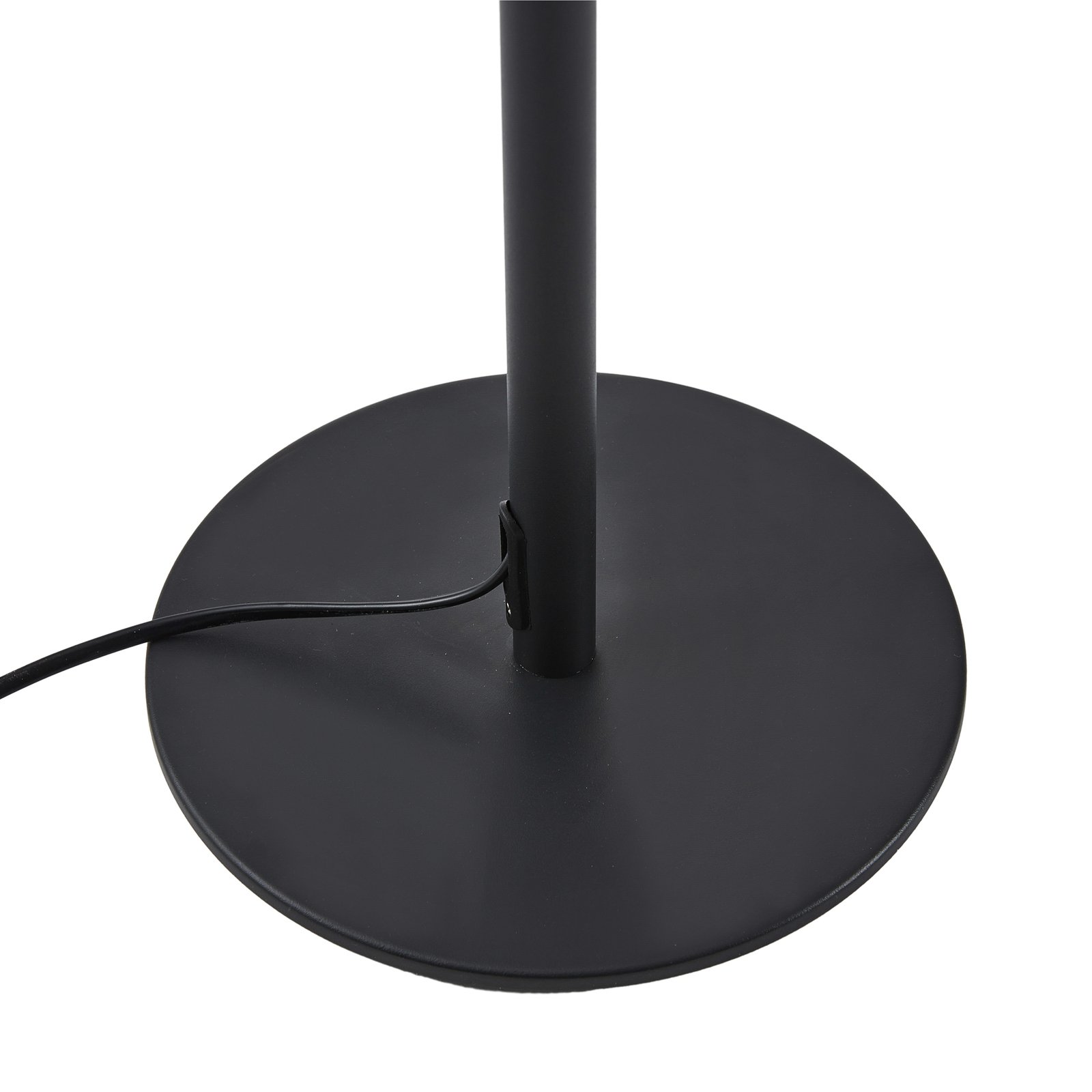 Stojacia lampa Lucande LED Madu, čierna, kov, 160 cm, stmievateľná