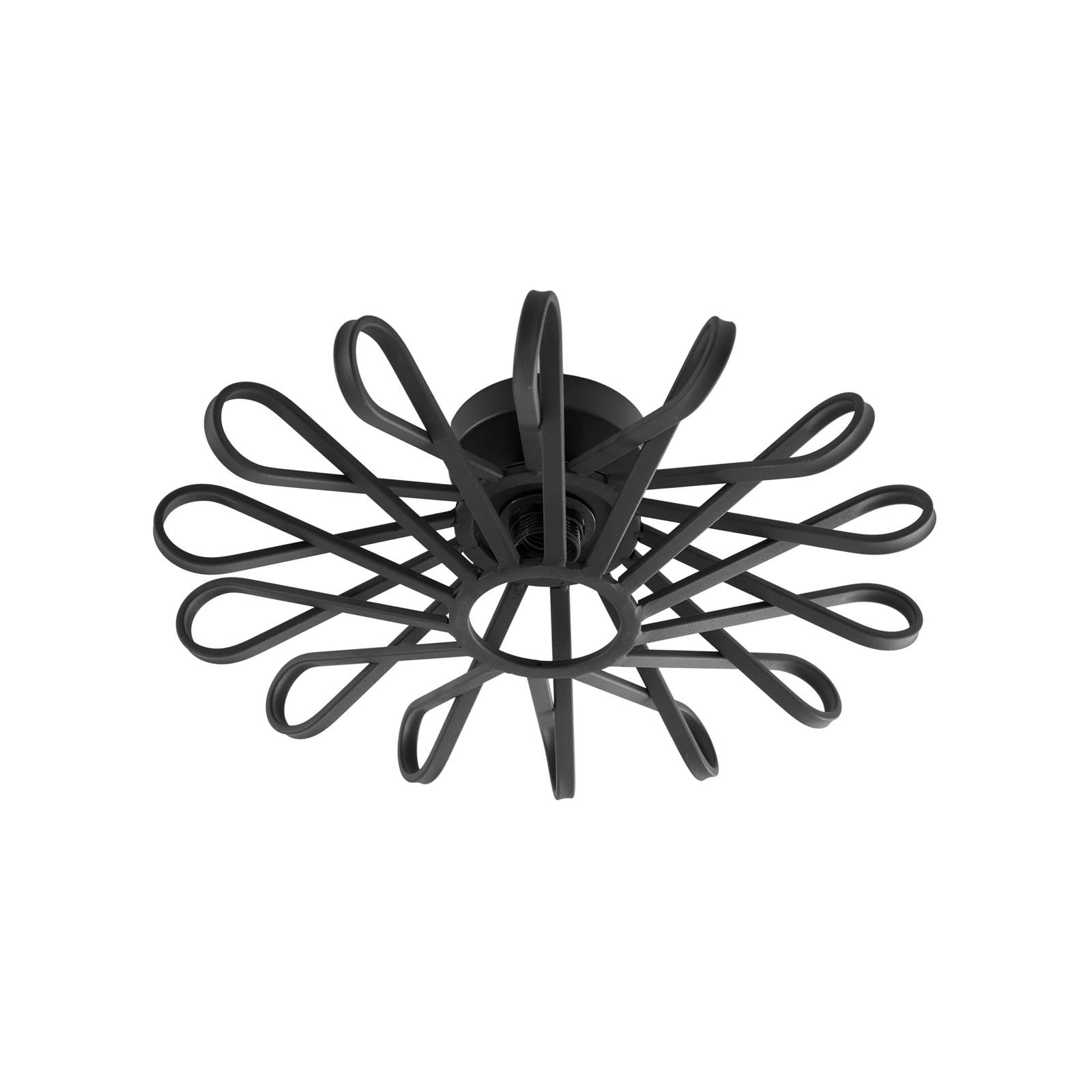 Lindby Deckenleuchte Kaelen, schwarz, Eisen, Ø 45 cm, E27