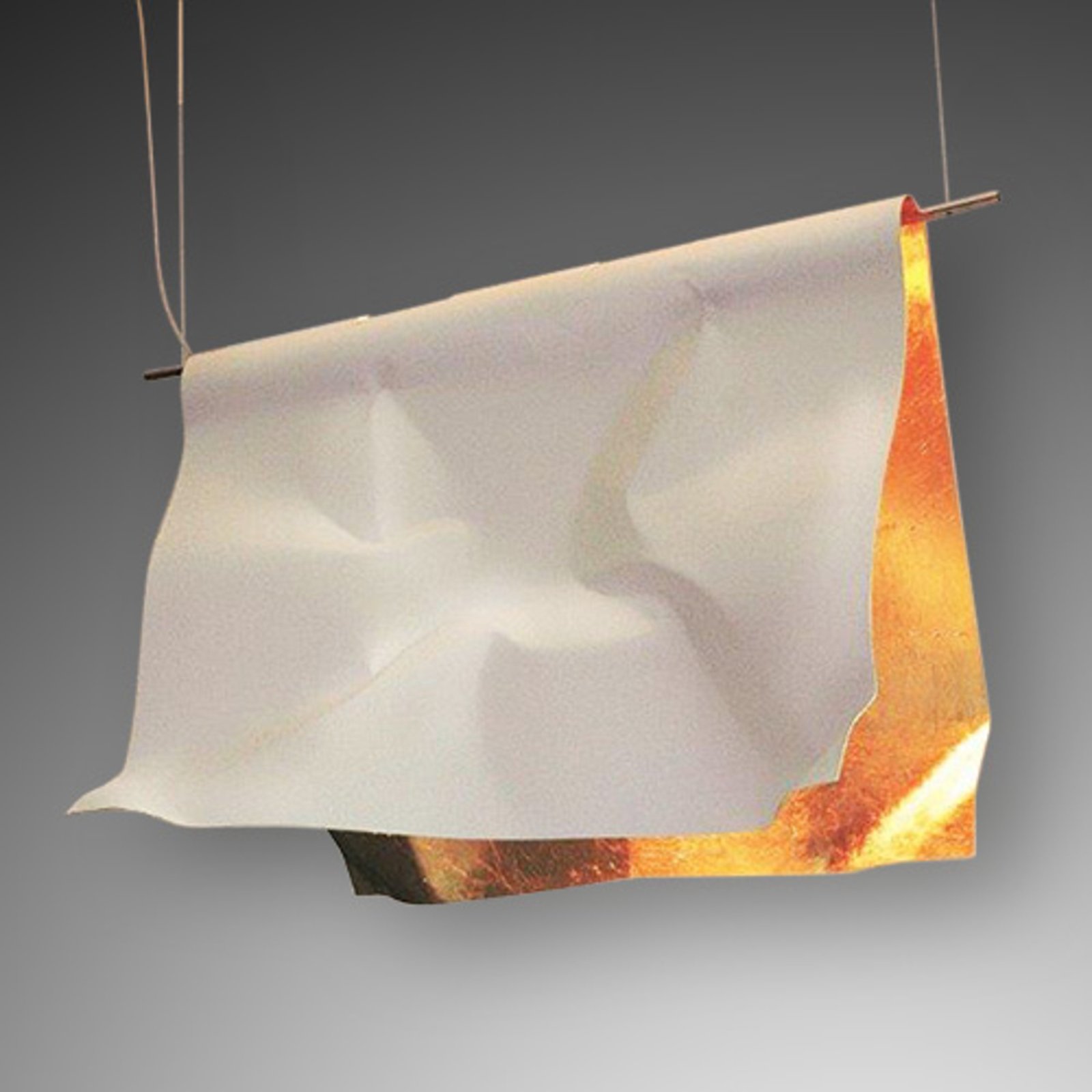 Hængelampe Stendimi med bladguld, 100 cm