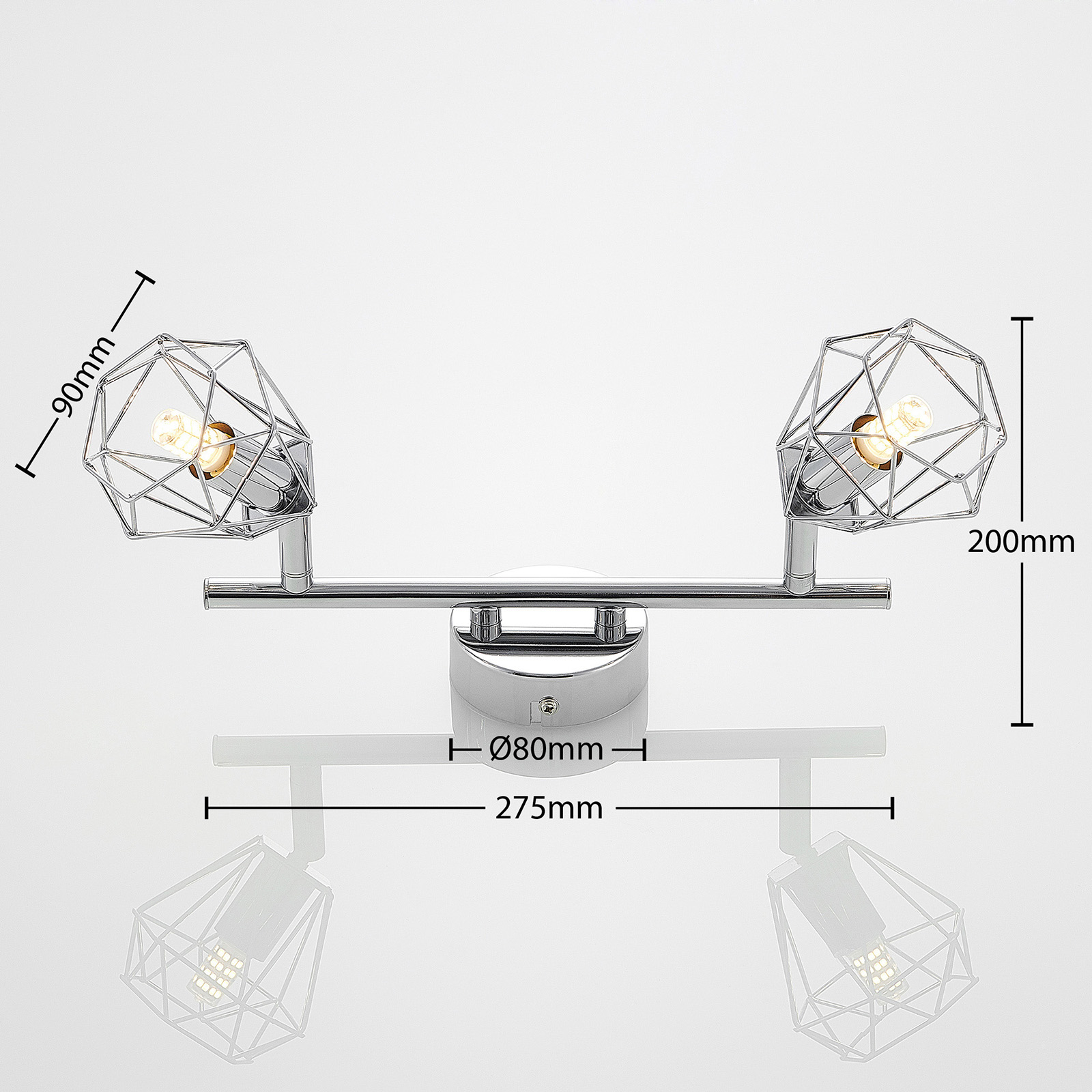 Lindby Giada, stropné LED svietidlo dvoj-plameňové