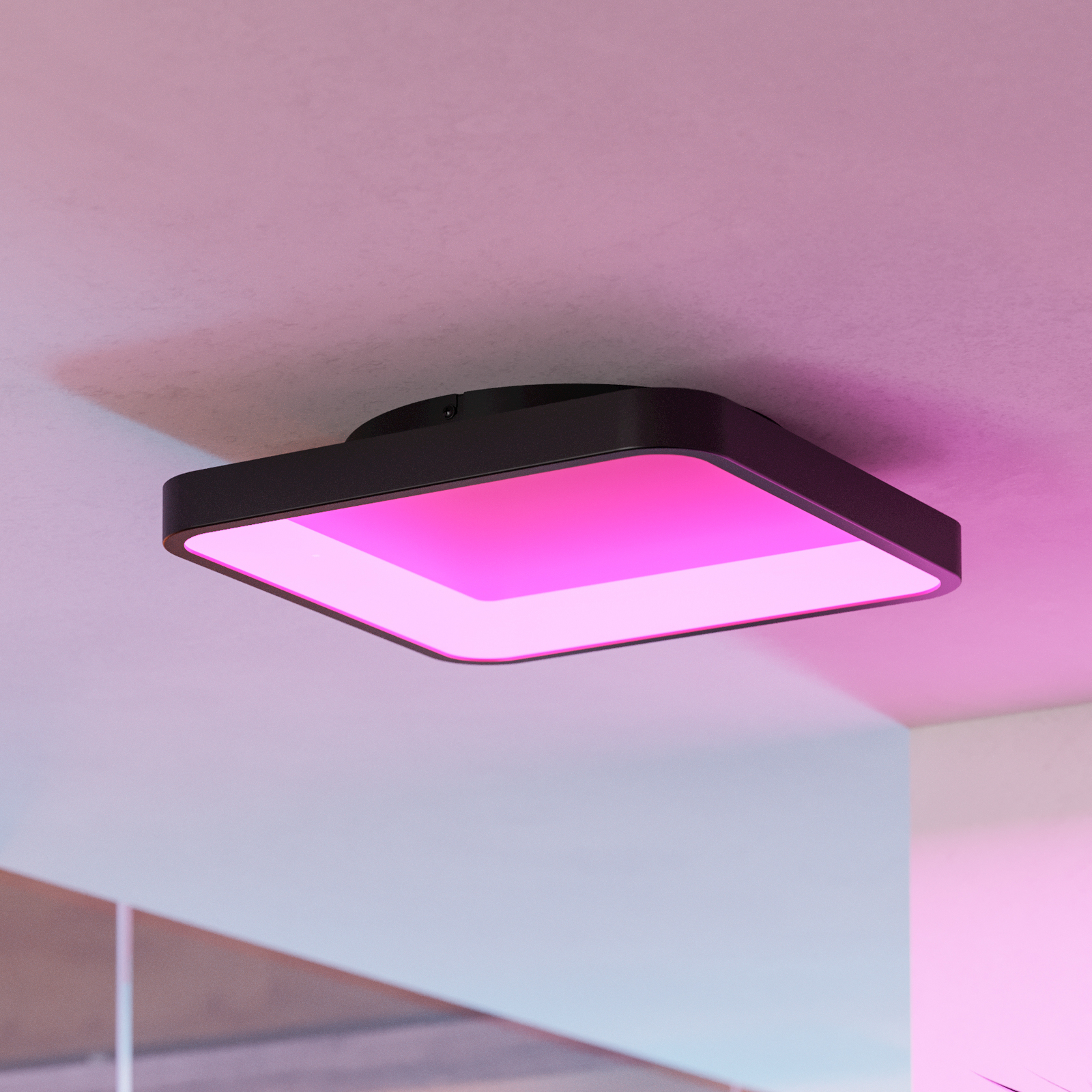 EGLO connect Smart-LED-Deckenlampe Loretello-Z,eckig,schwarz