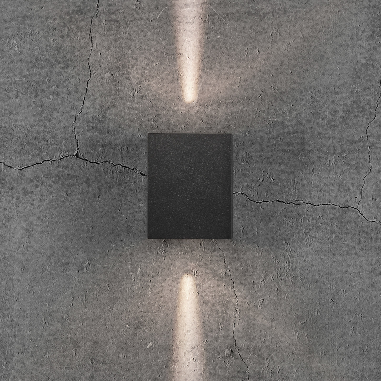 LED-ulkoseinävalaisin Canto Kubi 2, 10 cm, musta