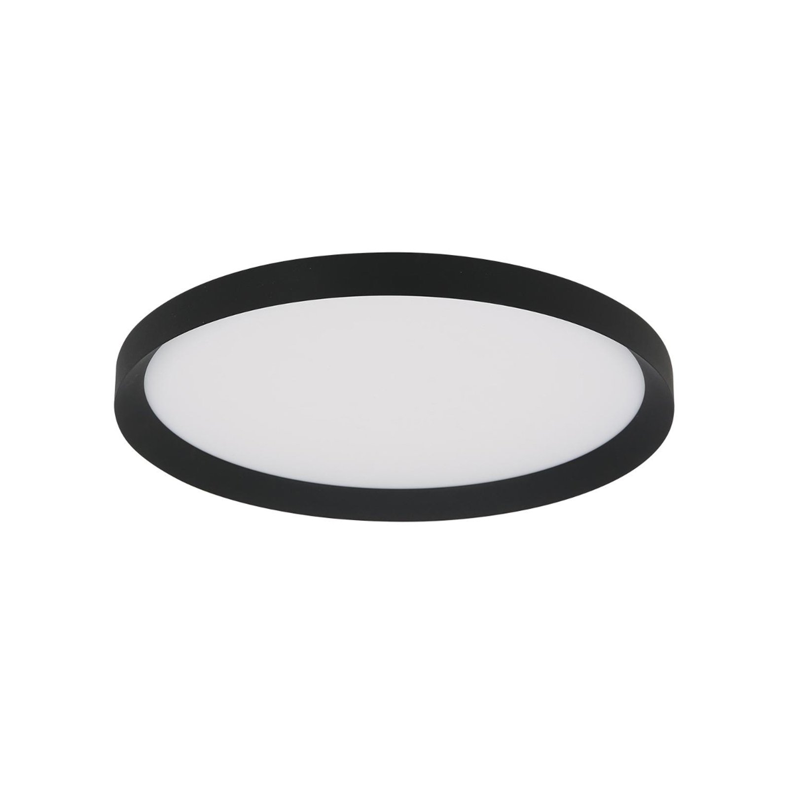 Plafón LED Flady, negro, Ø 50 cm, directo/indirecto