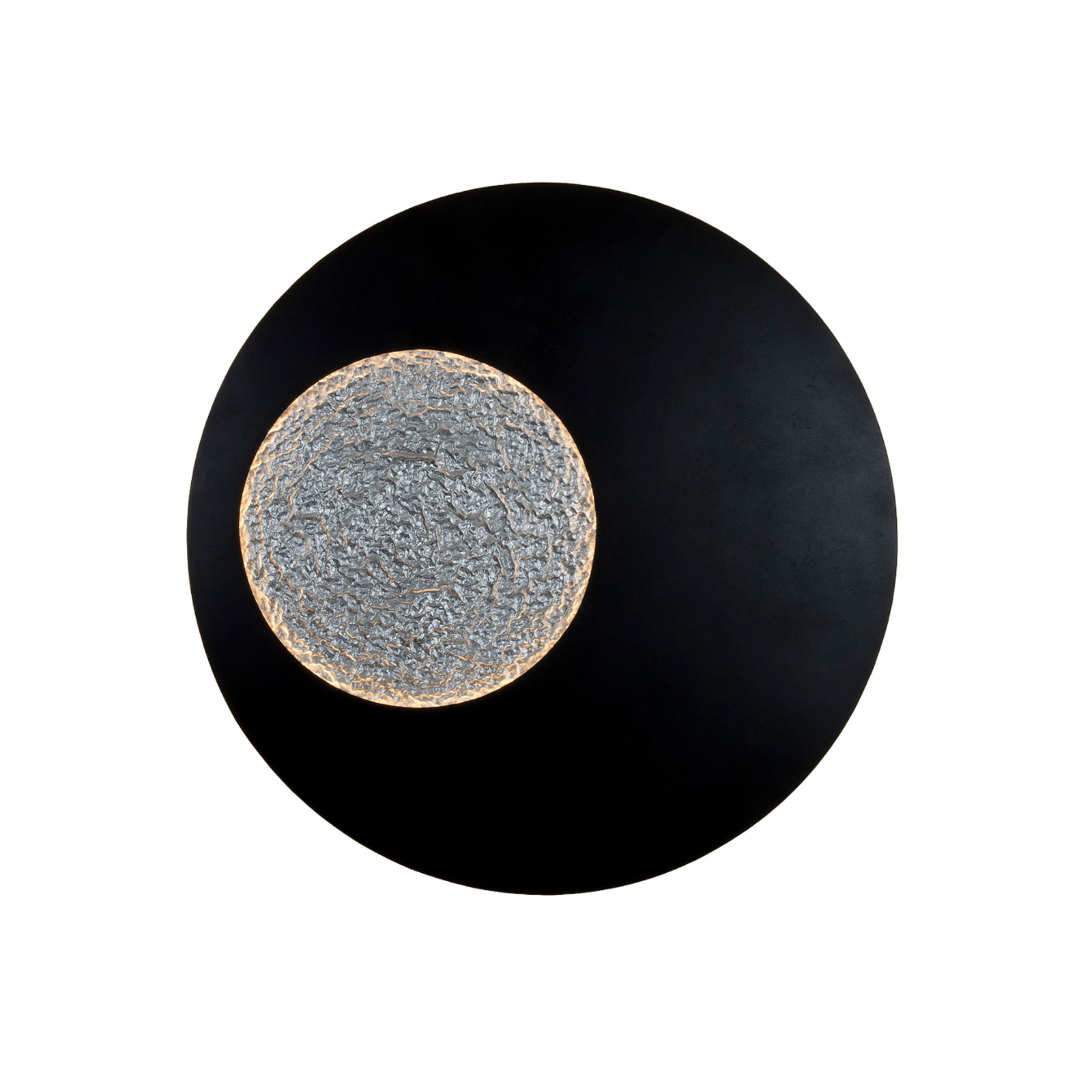 LED-seinävalaisin Luna, ruskea-musta/hopea, Ø 120 cm, rautainen