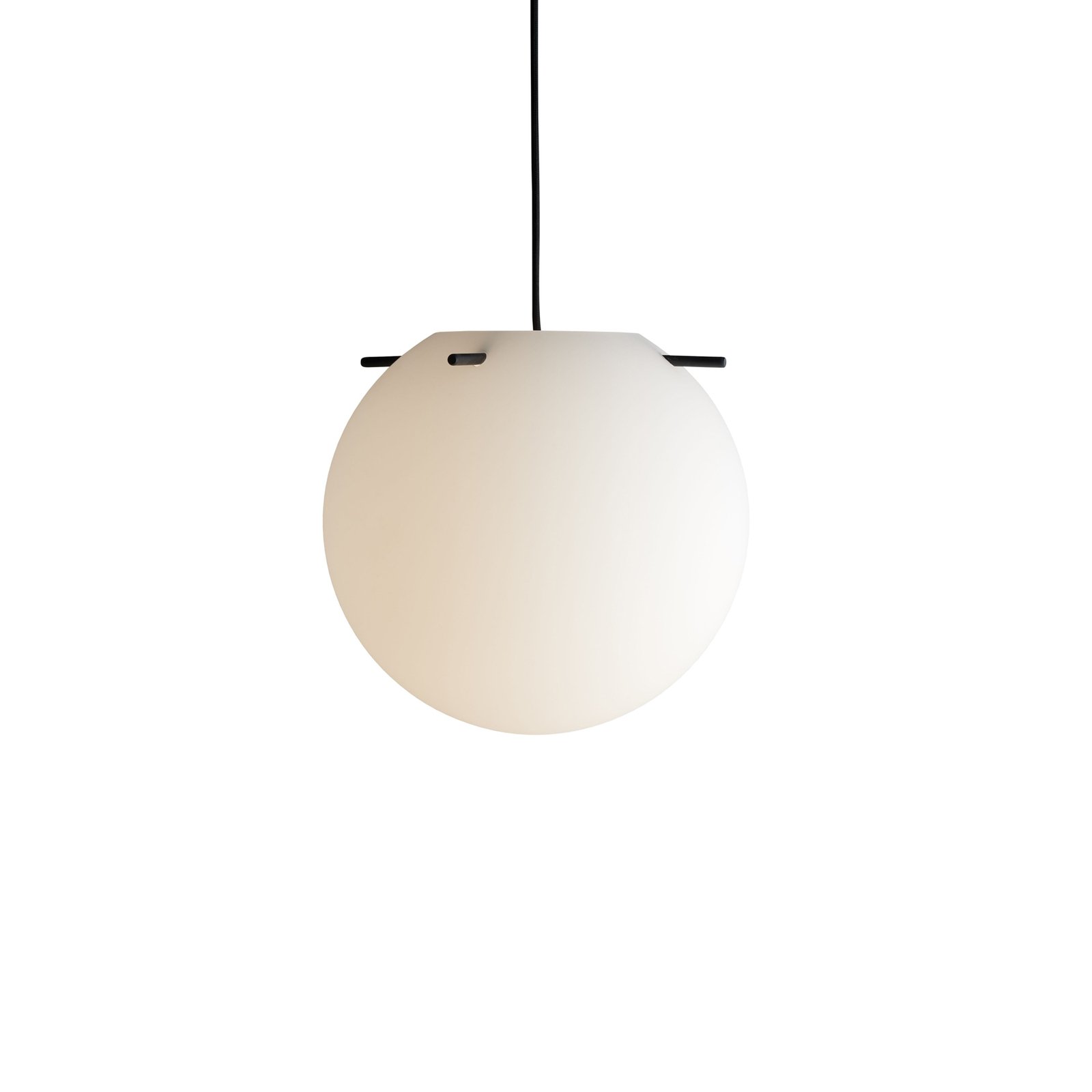FRANDSEN lampada a sospensione Koi, vetro, bianco/nero, Ø 32 cm