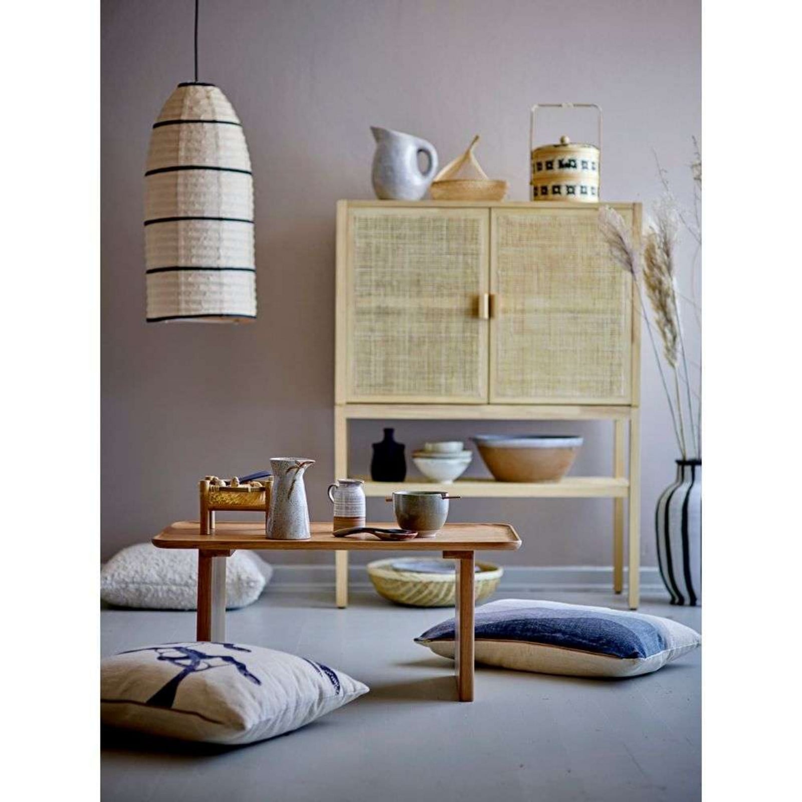 Larrin Pendelleuchte Ø32 Nature/Paper Bloomingville - Wohnzimmer - Papier / Karton