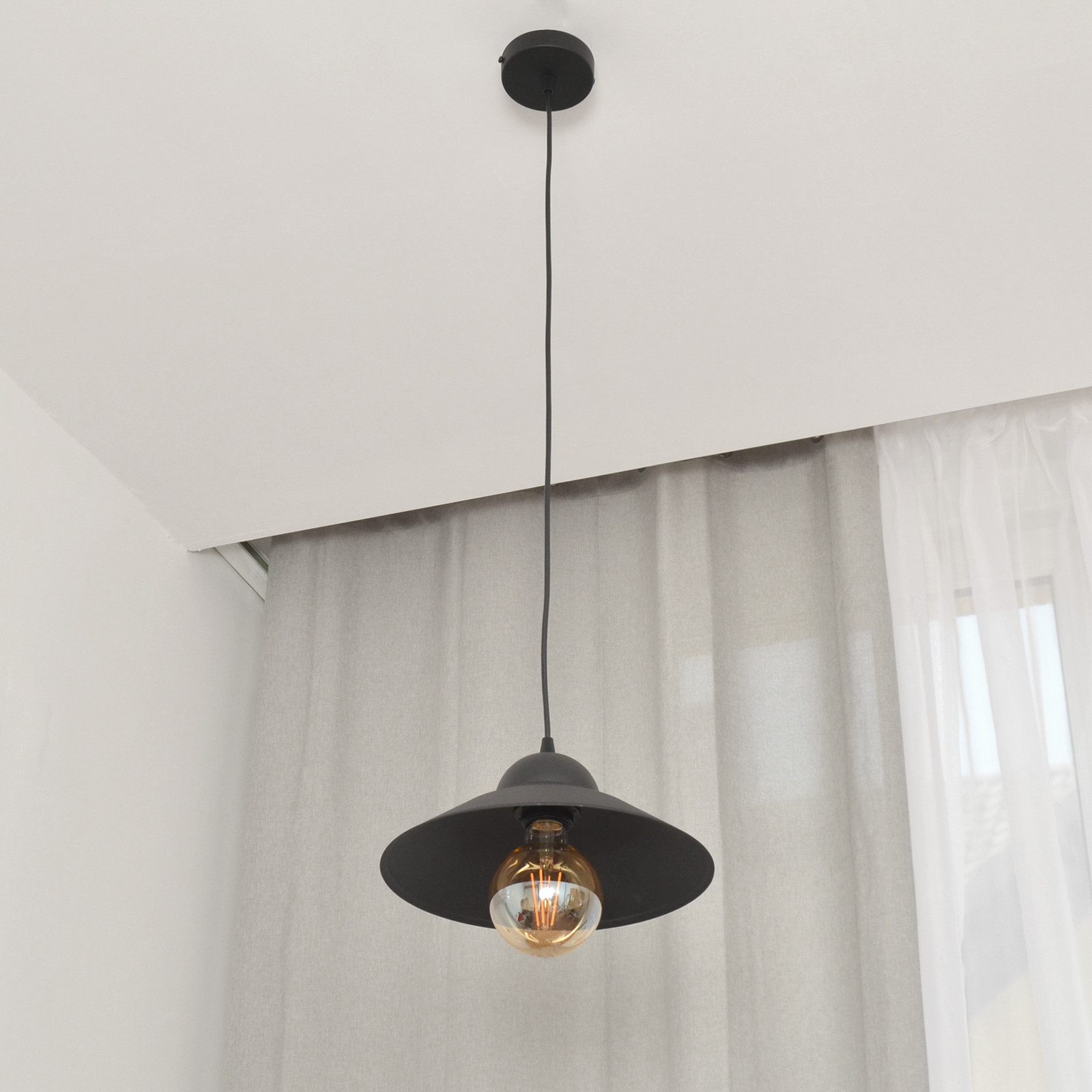 HELAM Suspensie Sorapis negru metal Ø 275 cm - Camera de zi / sufragerie - modern