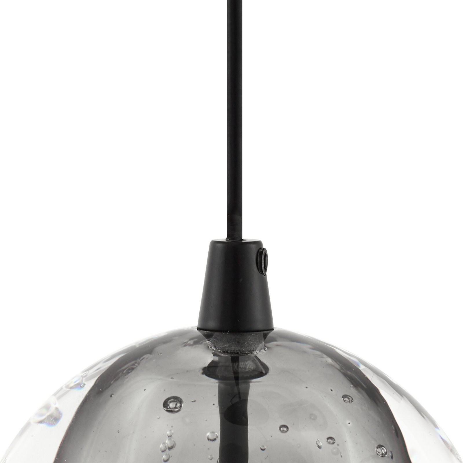 Lucande LED hanging light Hayley, black, 9-bulb, glass