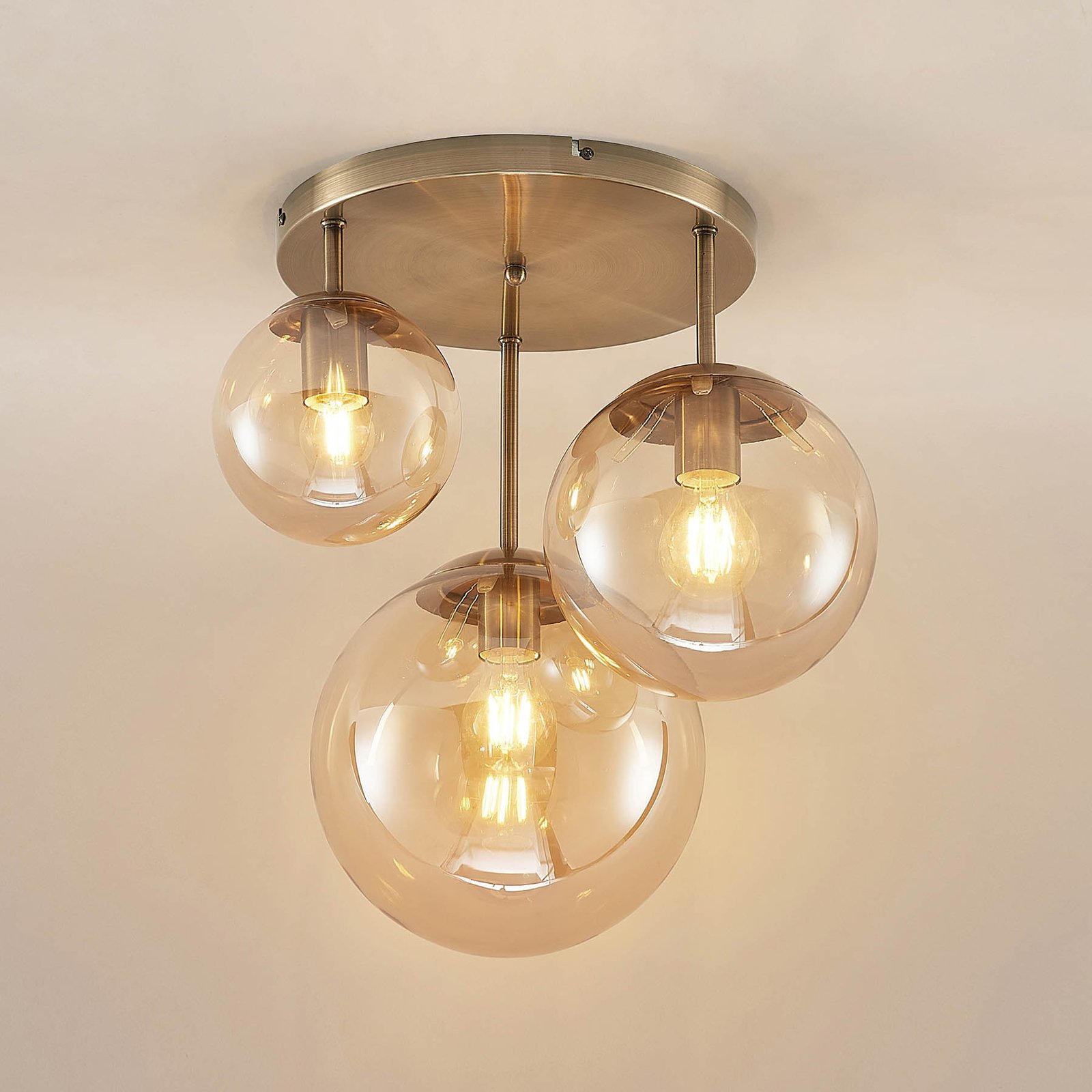 Teeja Cluster Lampa Sufitowa Amber - Lindby