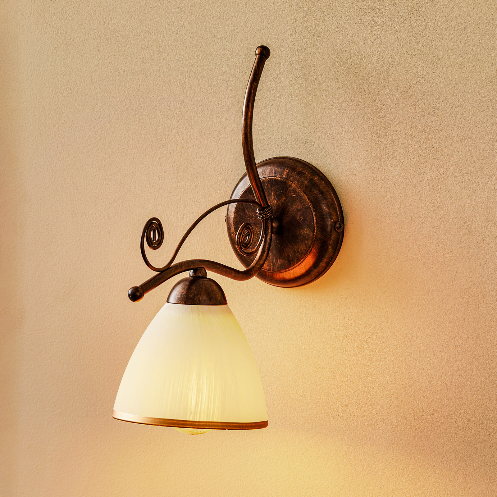 Lampa ścienna Roma biała i brązowa