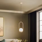 Samba pendant light, 1-bulb, beige/white