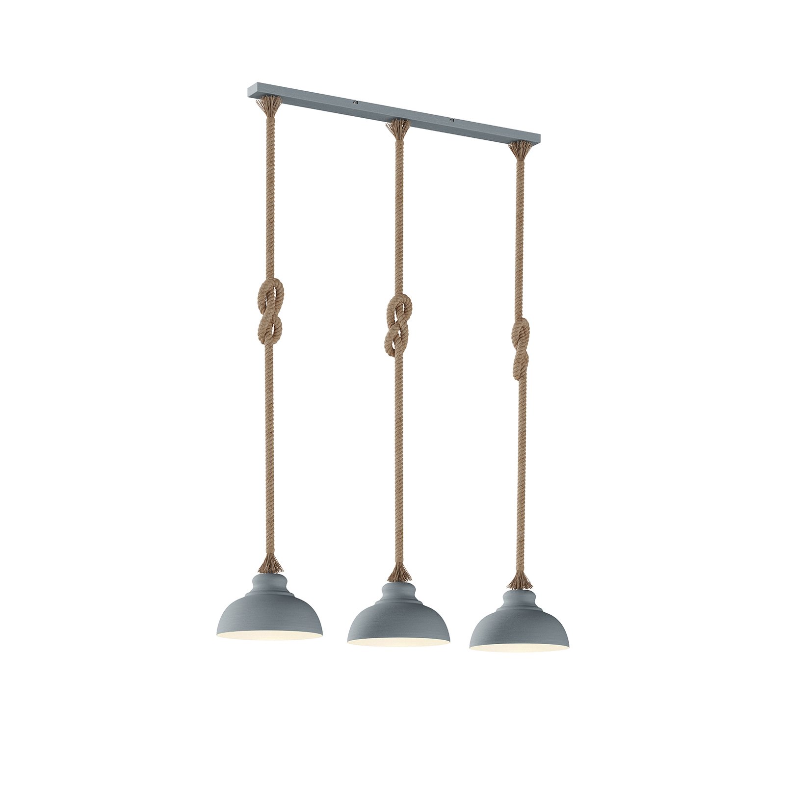 Lindby Chaby hanglamp in betonlook, 3-lamps