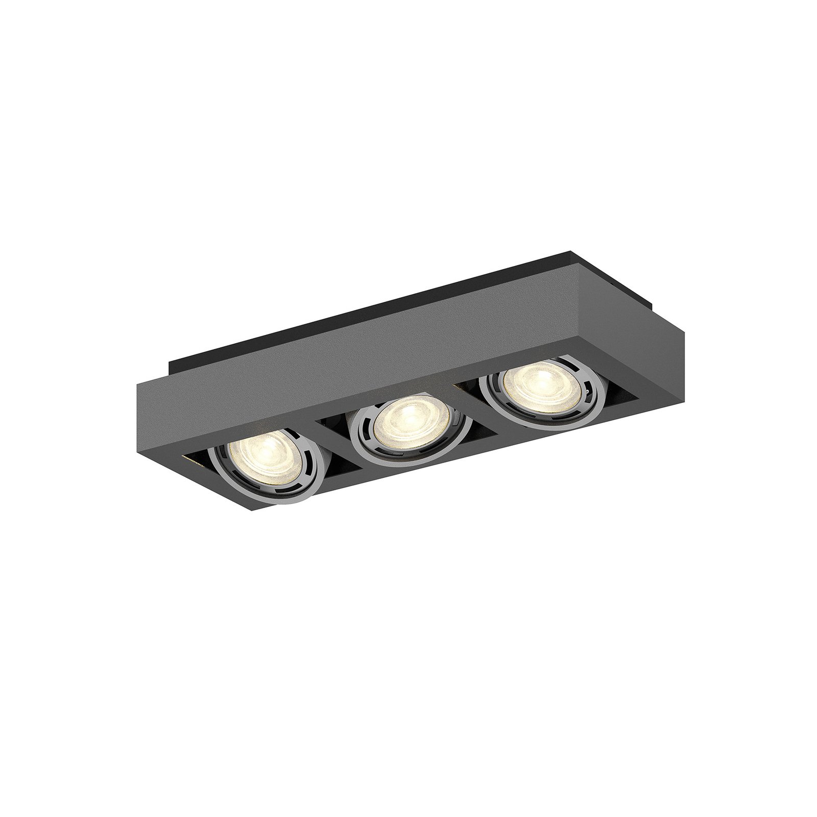 Arcchio Deckenstrahler Ronka, 50 cm, 3-flammig, grau, GU10
