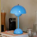 &Tradición lámpara de mesa LED recargable Flowerpot VP9, azul claro
