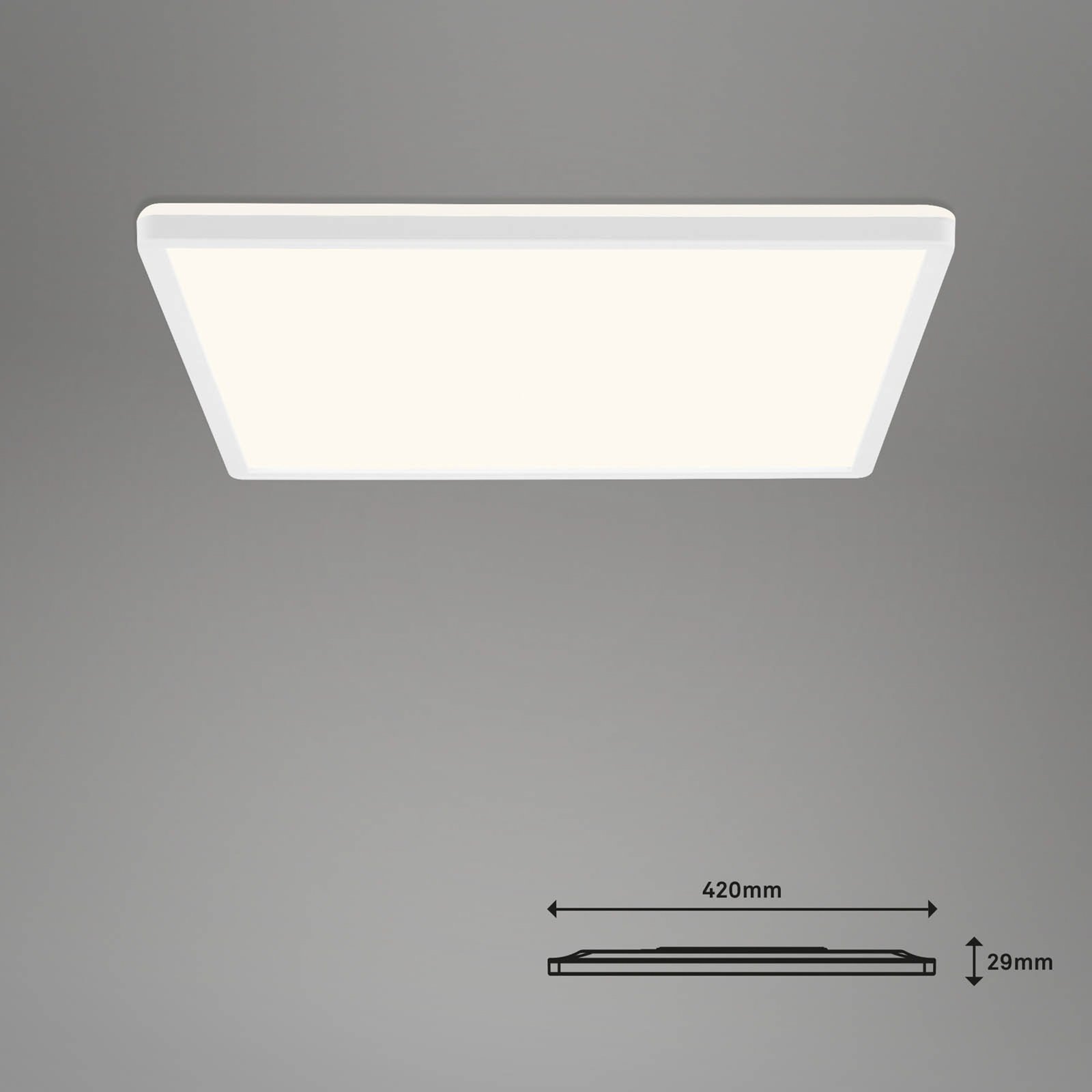 Candeeiro de teto LED Slim S regulável CCT branco 42x42cm