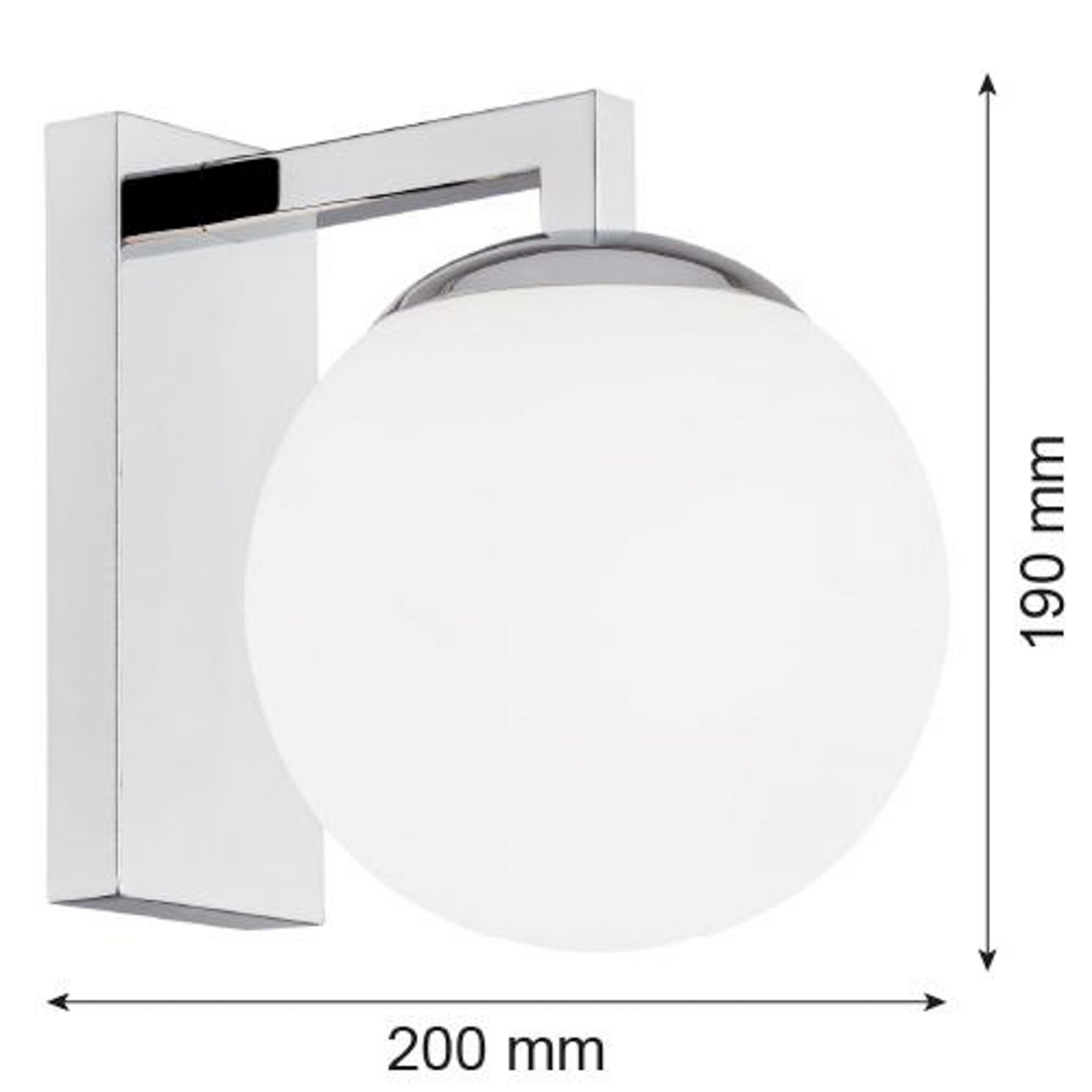 LED wall light Aseor, glass, chrome