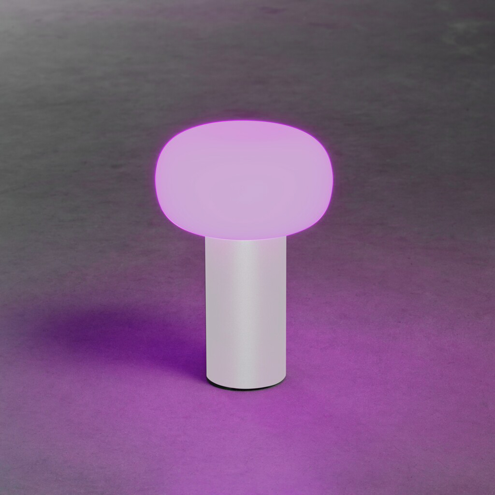 Lampă masă LED Antibes IP54, acumulator, RGBW, alb