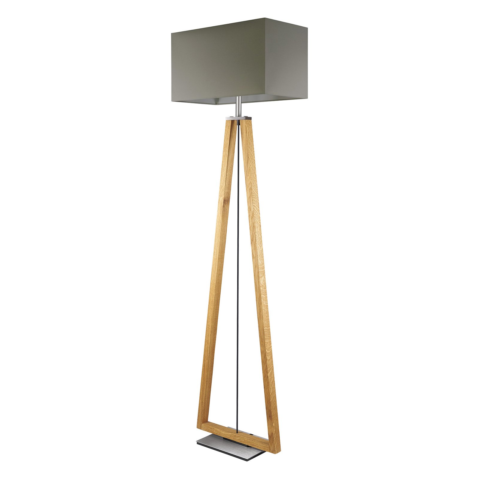 HerzBlut Bi Bob floor wooden base fabric lampshade