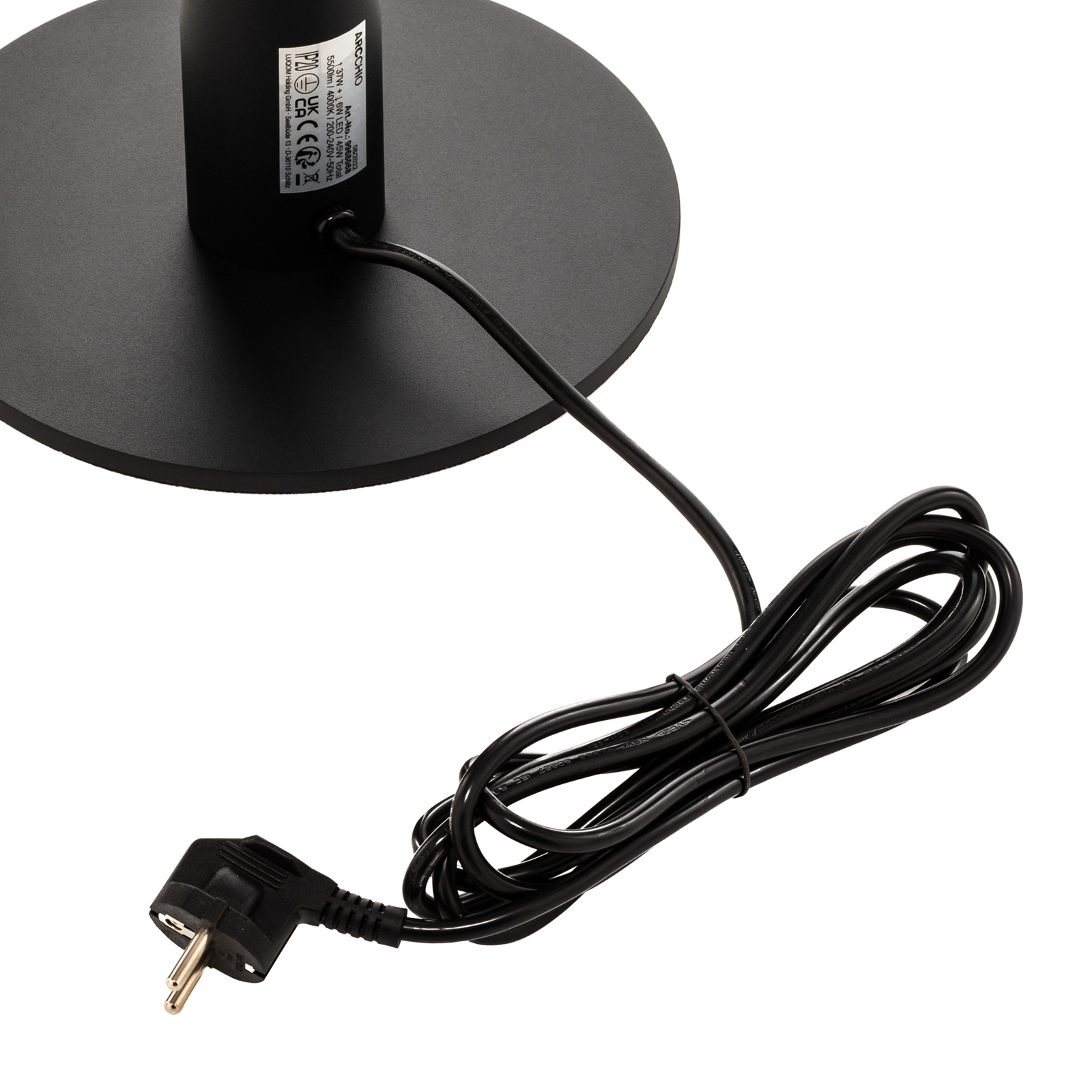 Arcchio Padoria LED floor lamp, dimmable, black