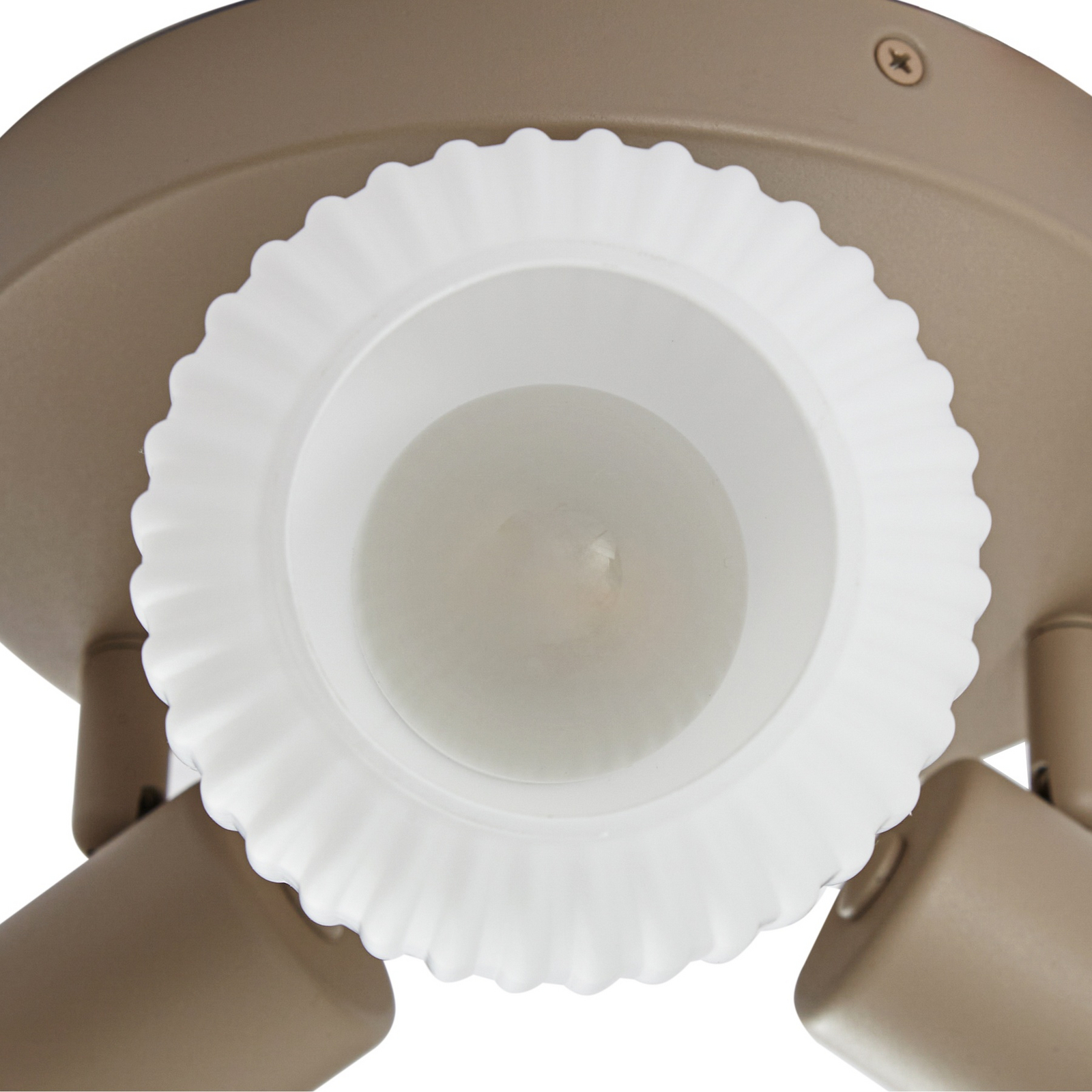 Nola plafondspot Evey, Ø 37 cm, 3-lamps, wit/beige, glas