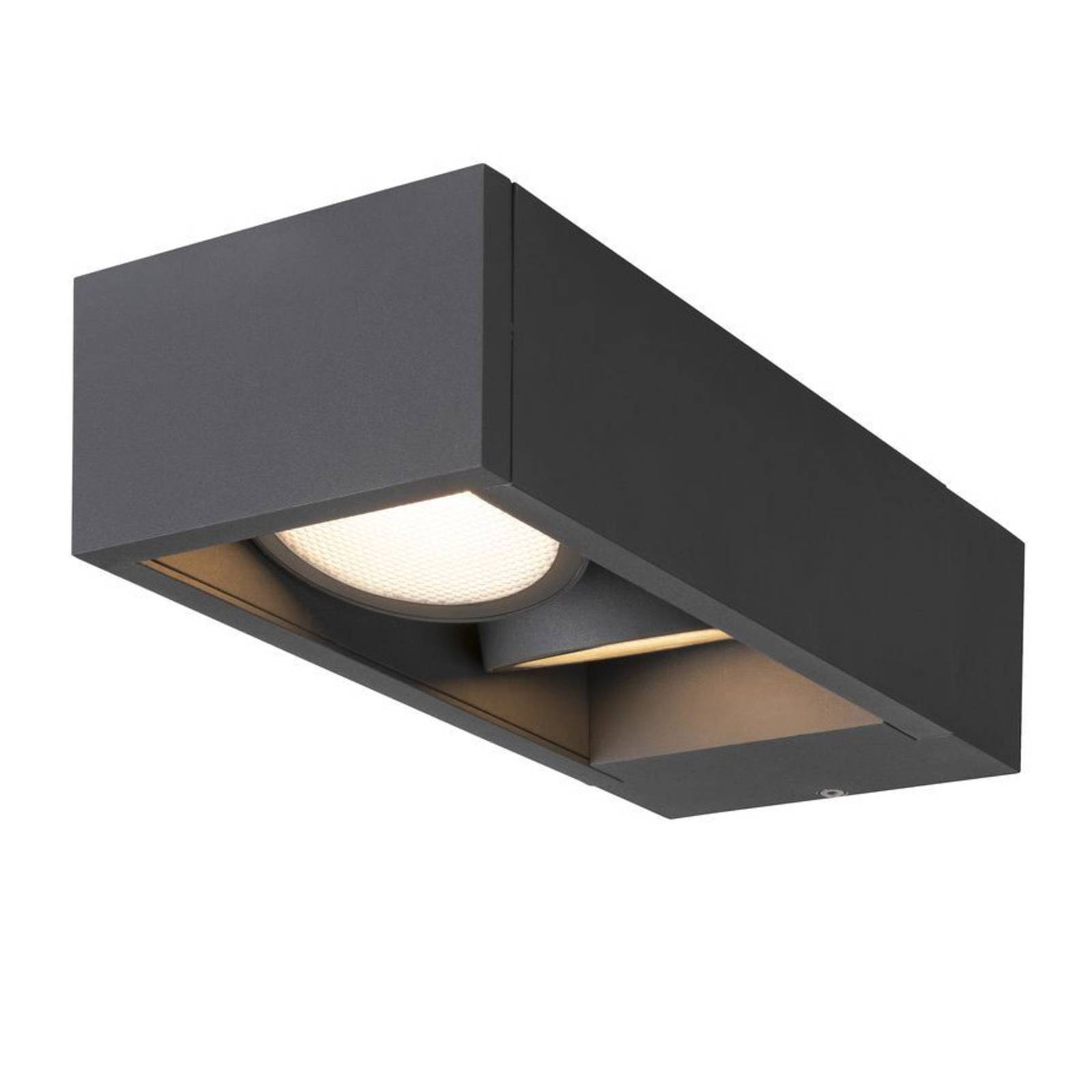 SLV Eskina Frame LED outdoor wall lamp 2-bulb CCT, aluminium, energy efficiency: D, W: 28.4 cm, H: 7.3 cm